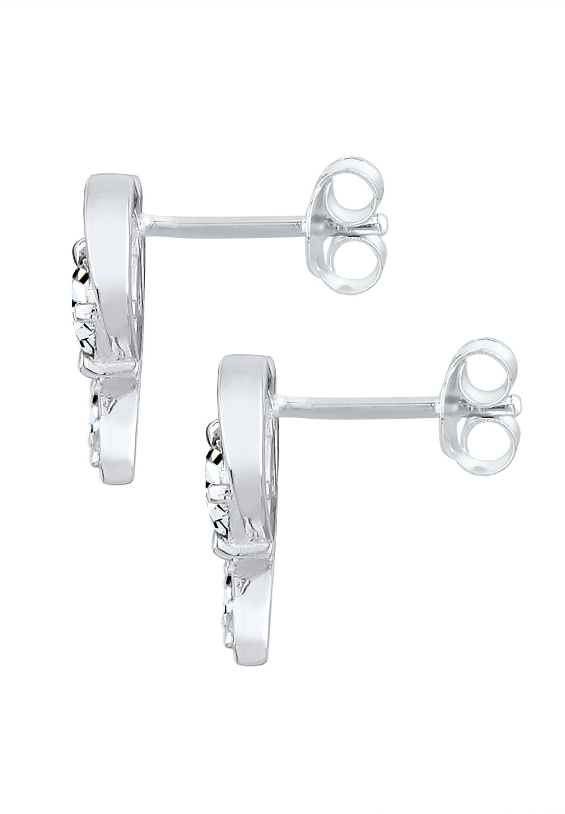 Elli Paar Ohrstecker »Herz Liebe Kristalle 925 Silber Stecker«