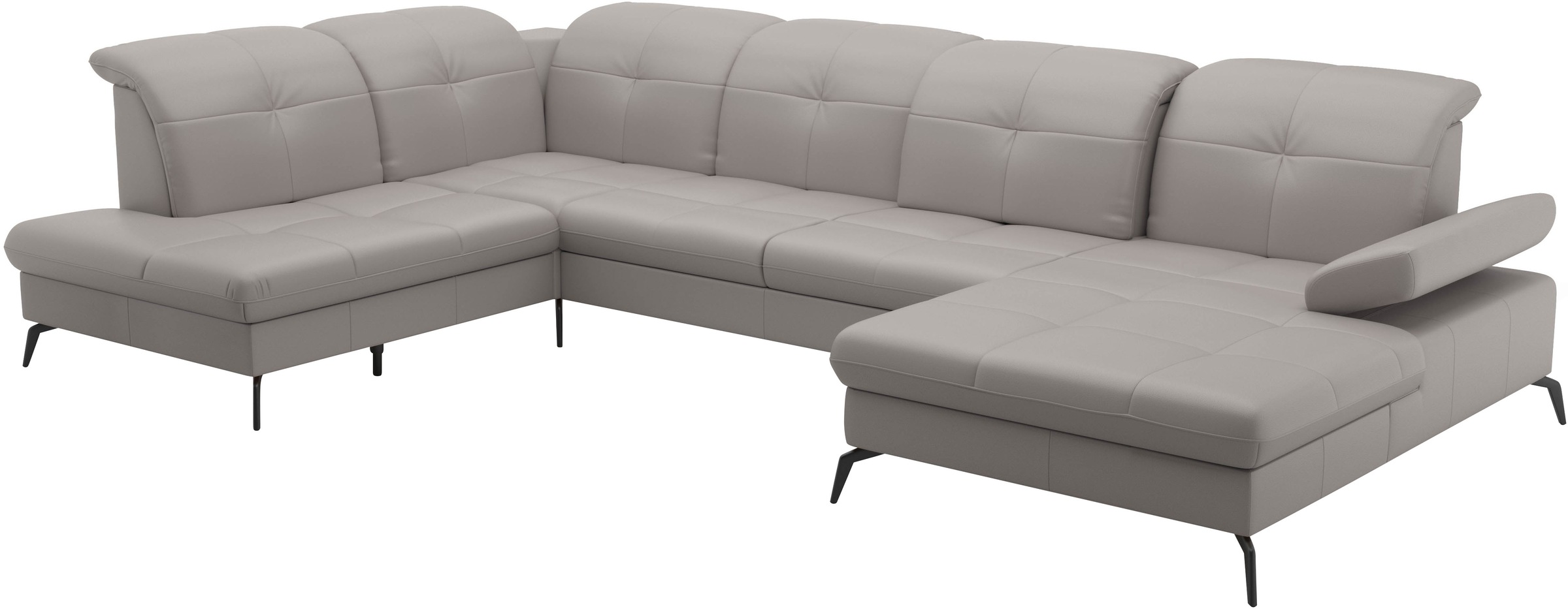 sit&more Wohnlandschaft »Amica, U-Form, inkl. Sitztiefenverstellung und Armteilverstellung«, wahlweise mit Kopfteilverstellung, Bettfunktion und Bettkasten