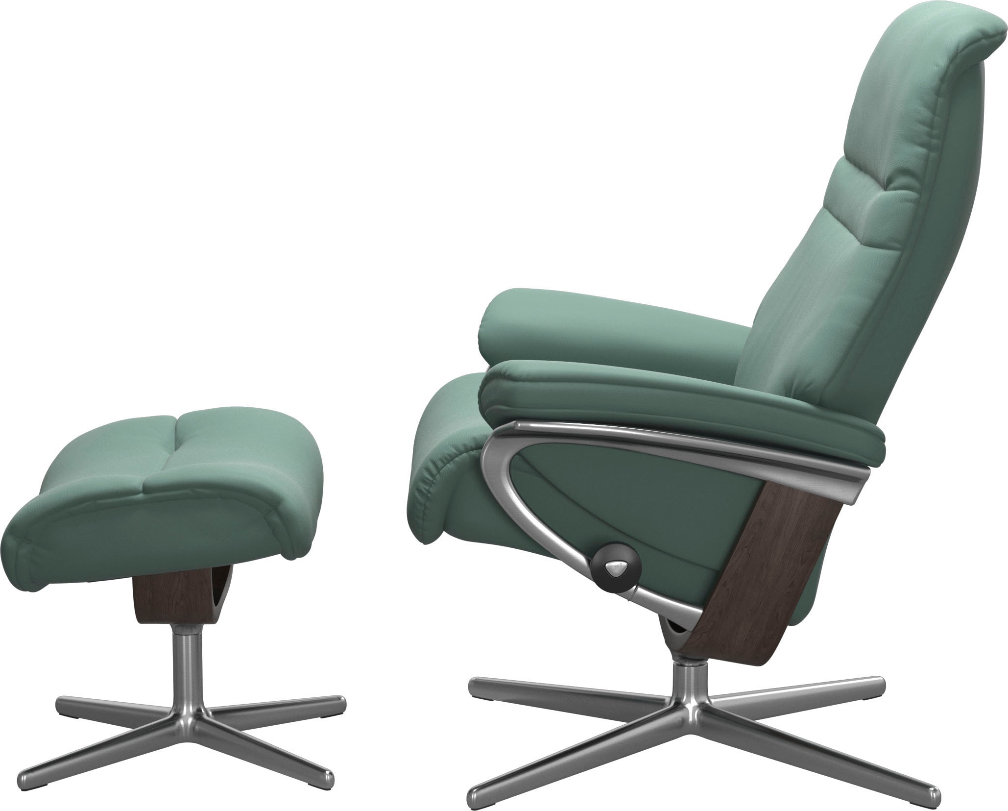 Stressless® Relaxsessel »Sunrise« Set, Relaxsessel mit Hocker,  mit Hocker, mit Cross Base, Größe S, M & L, Holzakzent Wenge