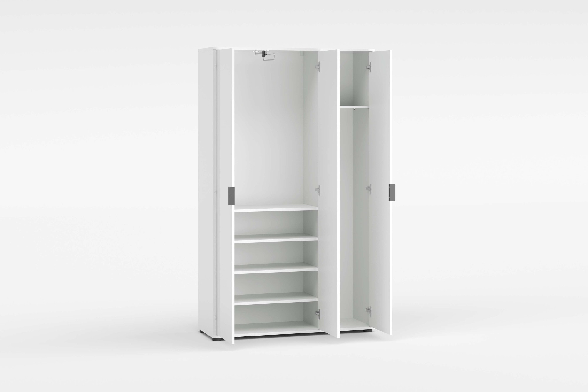 INOSIGN Mehrzweckschrank »Stauraumschrank , Breite 107 cm , Höhe 178 cm« 1 Stk. tlg. 3 Türen,1 kl.+3 große Böden,1 Auszugsstange,Schrank Hochglanz lackiert