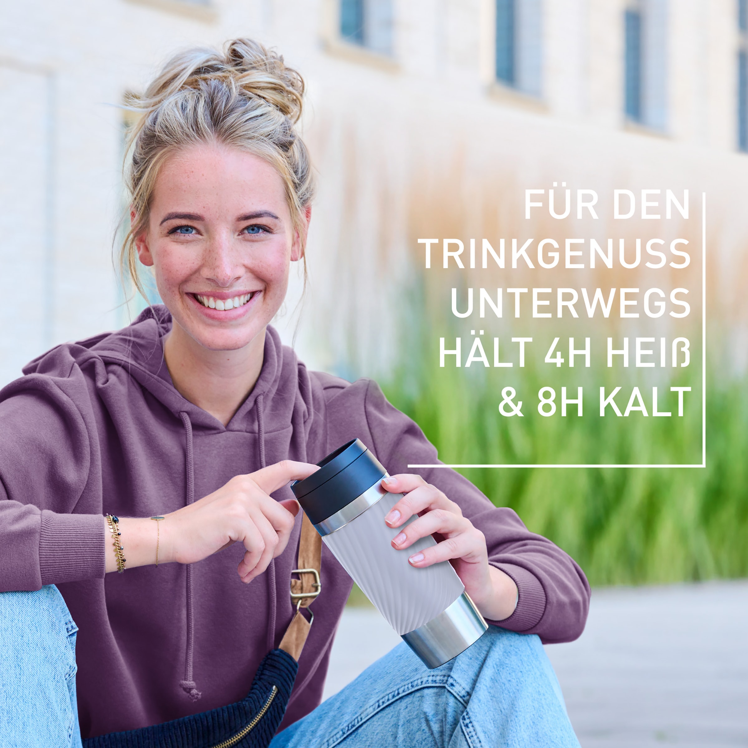 Emsa Thermobecher »Travel Mug Classic Twist« 0,36 Liter, Comfort-Schraubverschluss, Quick-Press, auslaufsicher