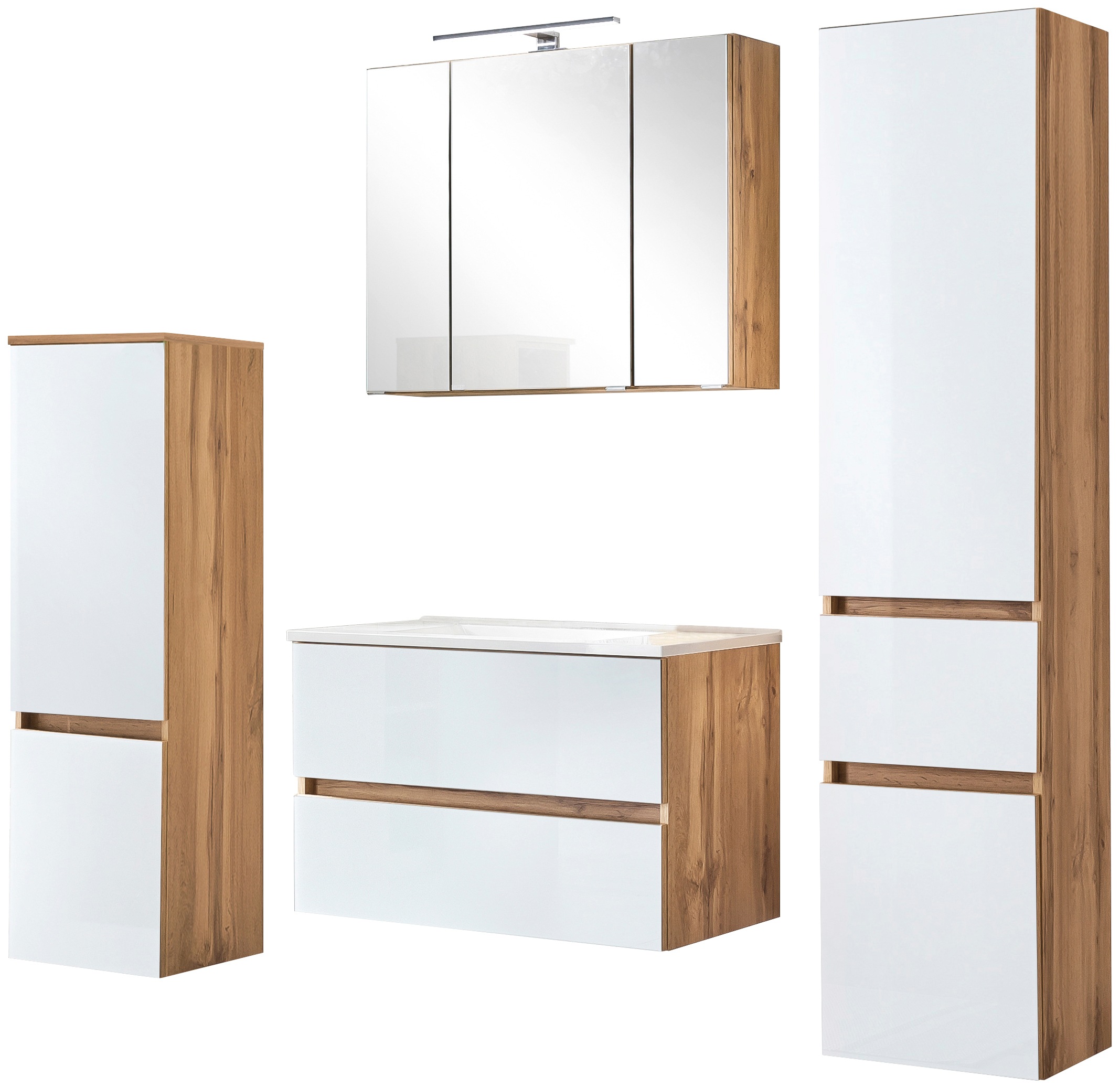 welltime Badezimmer-Set »Horki«, (Set, 4 St.), Breite 160 cm günstig online kaufen
