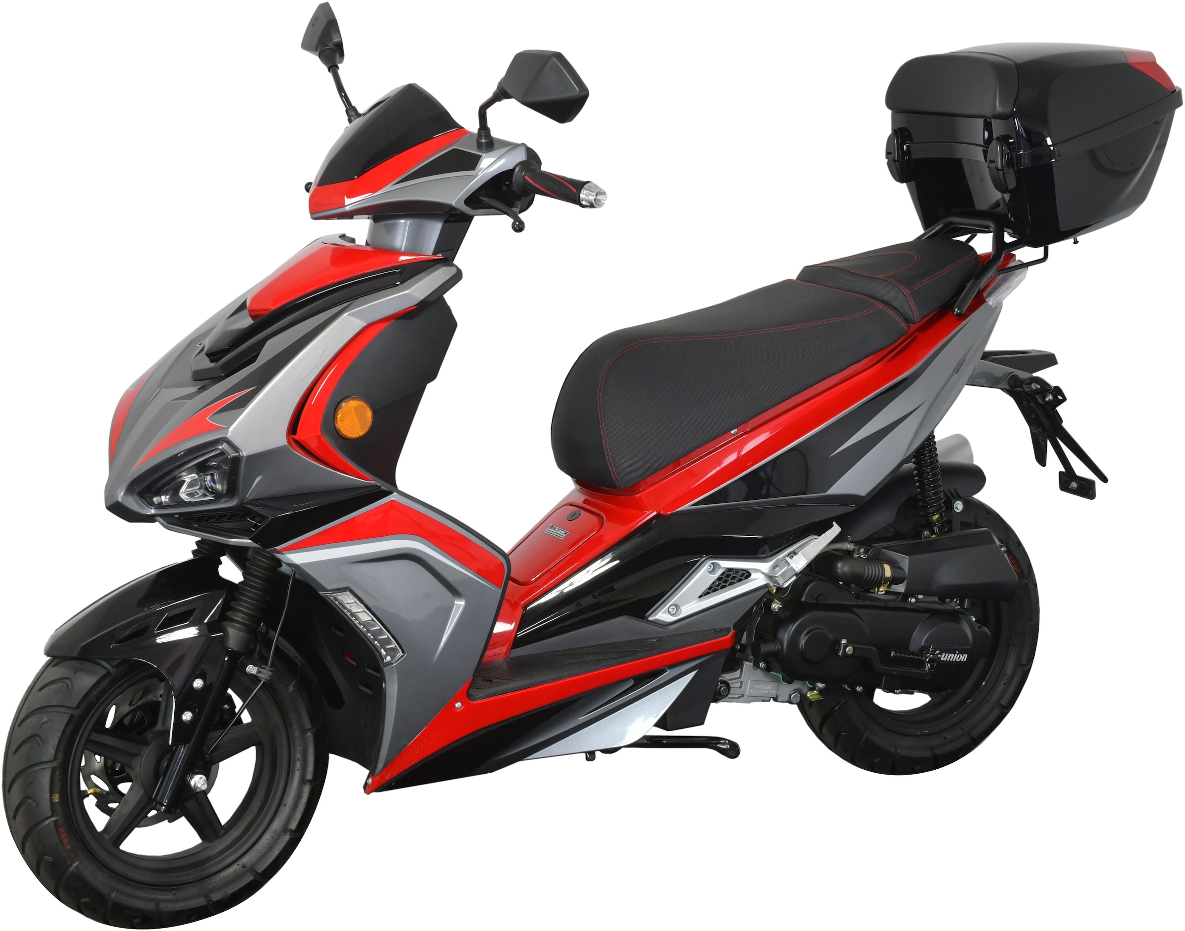 GT UNION Motorroller »Striker 45«, 49,5 cm³, 45 km/h, Euro 5, 3 PS, (Set, mit Topcase), Luftgekühlter Motor