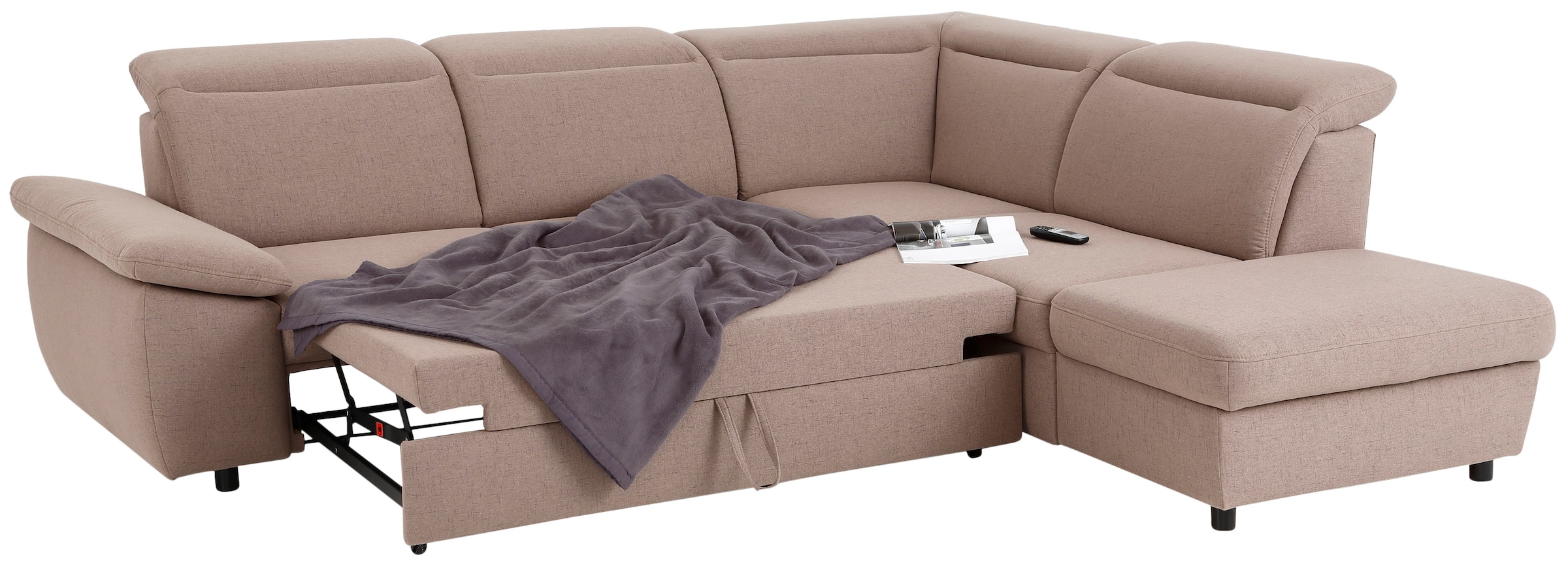 Home affaire Ecksofa »Mauritius L-Form«, mit Ottomane, mit Kopfteil- und Armlehnverstellung