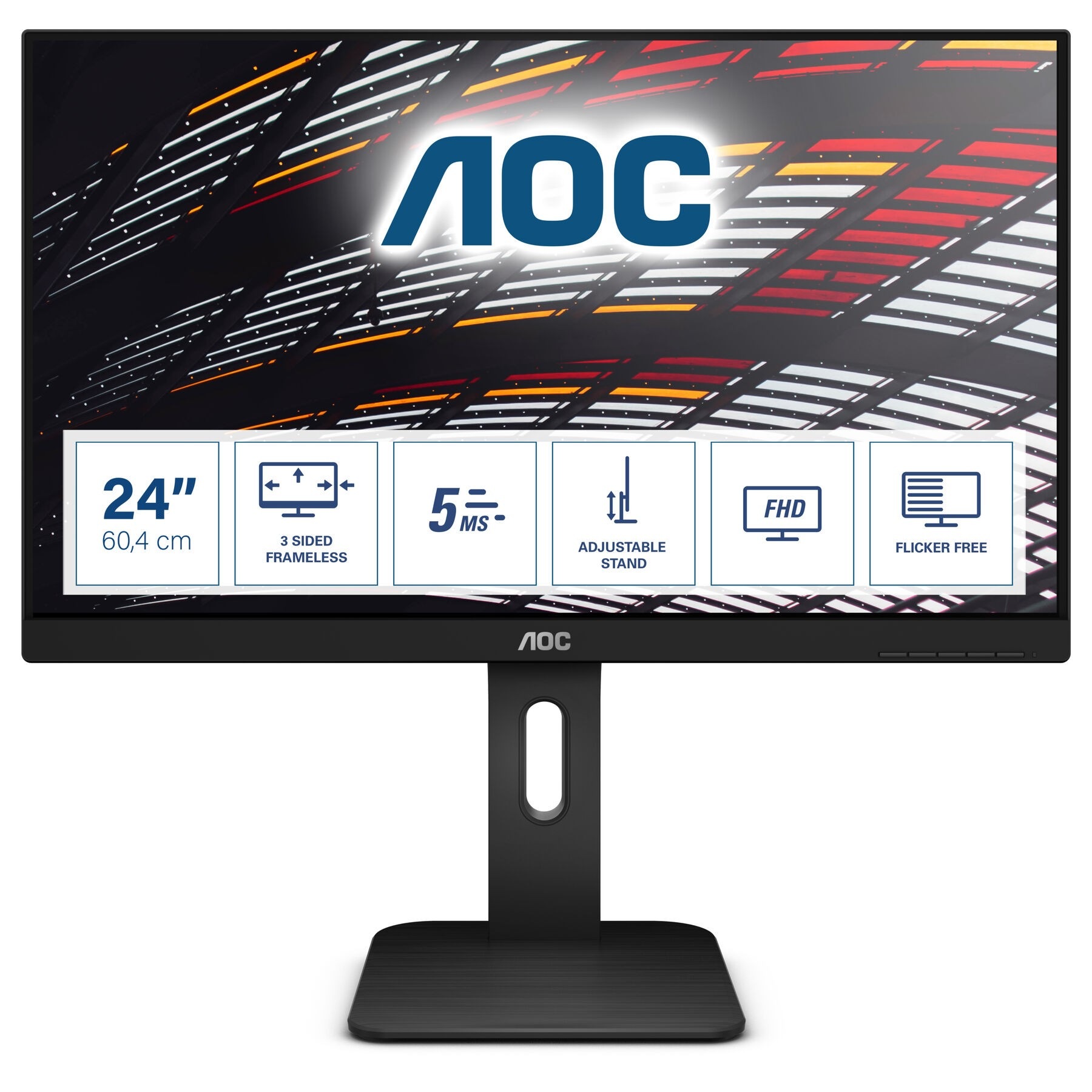 AOC LED-Monitor »24P1«, 61 cm/24 Zoll, 1920 x 1080 px, Full HD, 5 ms Reaktionszeit, 60 Hz