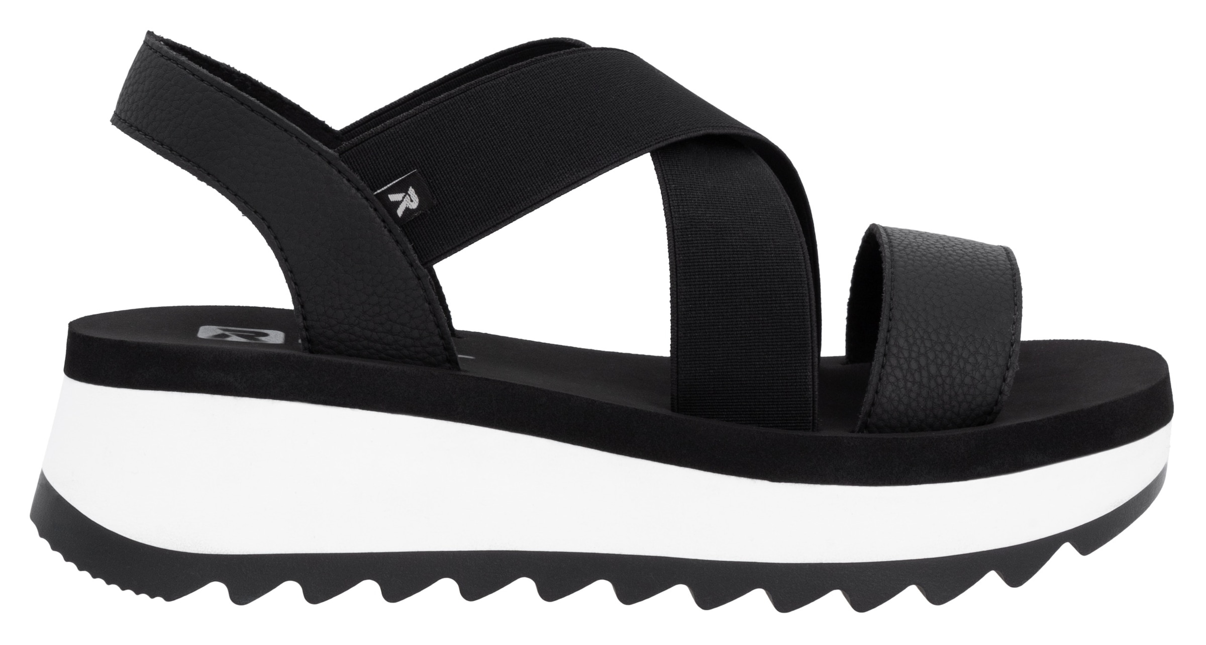 RIEKER Sport Plateausandale, Riemchensandalette, Sommerschuh, Schlupfschuh mit Gummizügen
