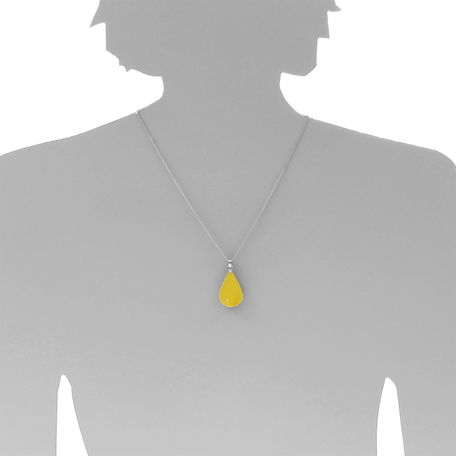 OSTSEE-SCHMUCK Kettenanhänger »Ostsee-Schmuck Anhänger Tropfen ca. 26 mm lang - Silber 925/000«, (1 tlg.)