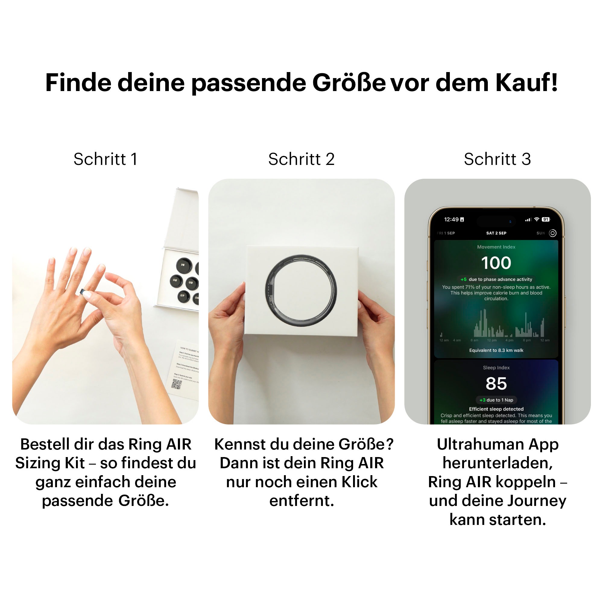 Ultrahuman Activity Tracker »Ring AIR - Größe 6«