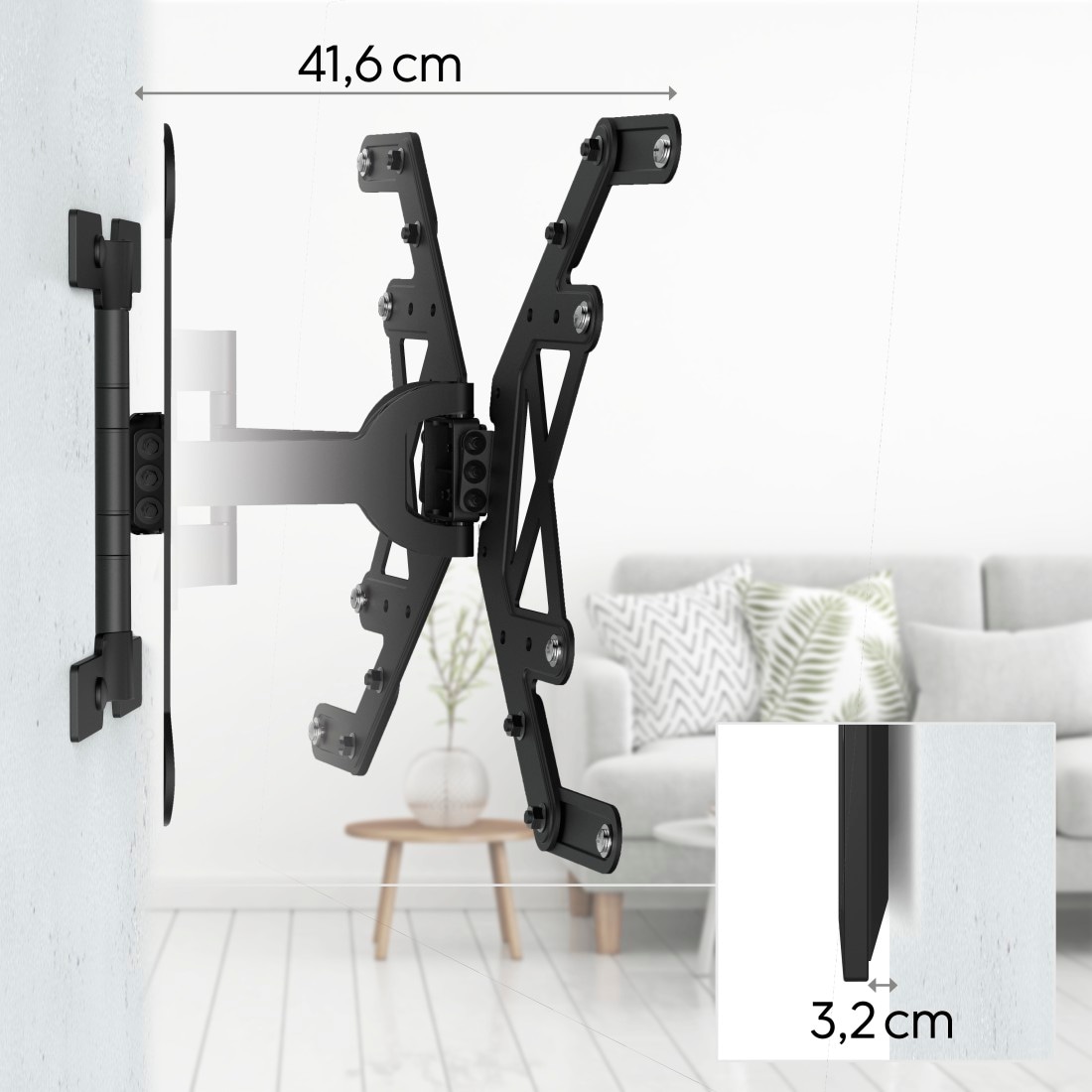 Hama TV-Wandhalterung »TV Halterung (schwenkbar, ausziehbar, flach, 37“-90“, VESA 600x400)«, bis 229 cm Zoll