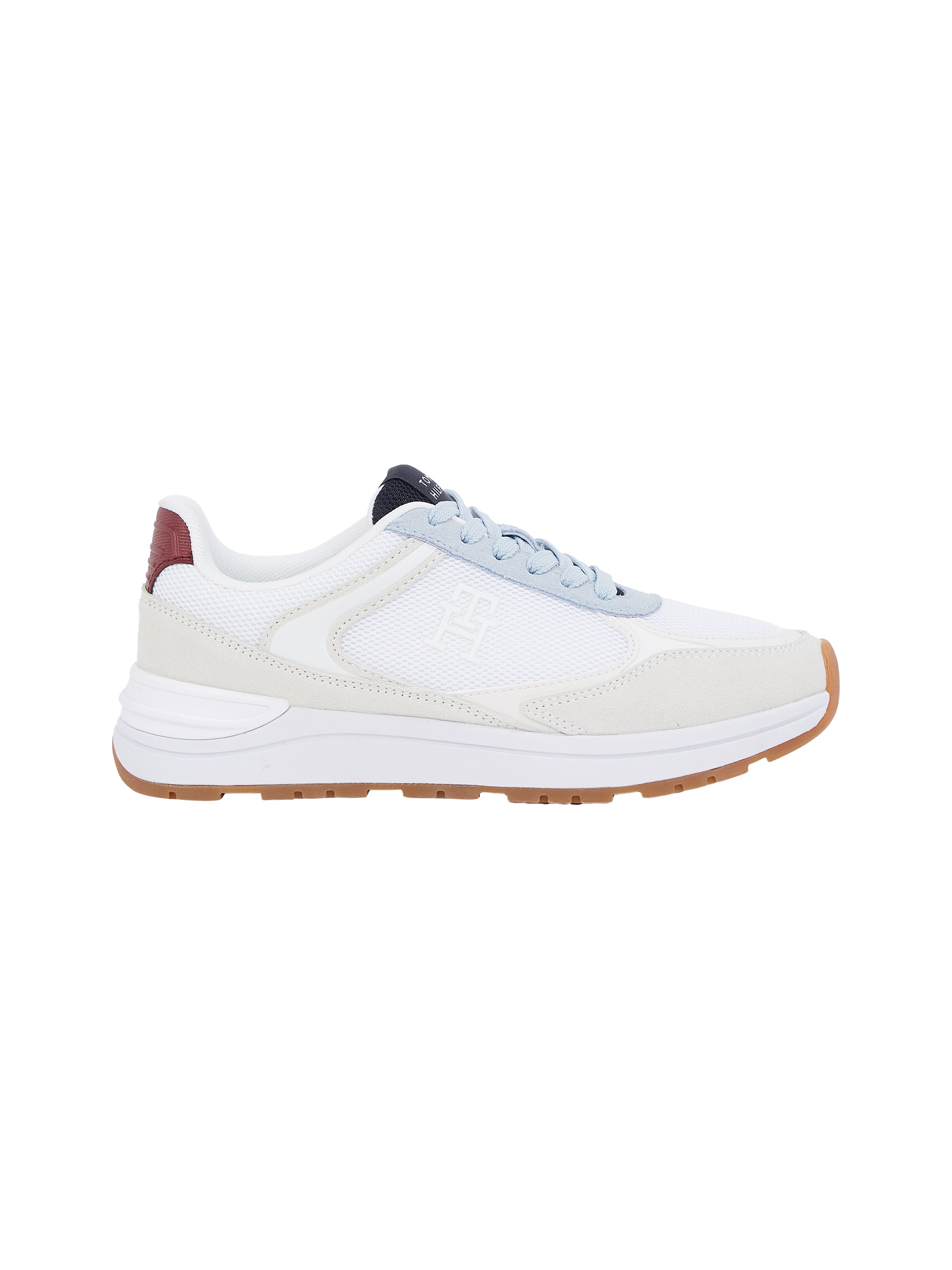 Tommy Hilfiger Keilsneaker »CASUAL FASHION RUNNER MIX«, Freitzeitschuh, Halbschuh, Schnürschuh im Kontrast-Look