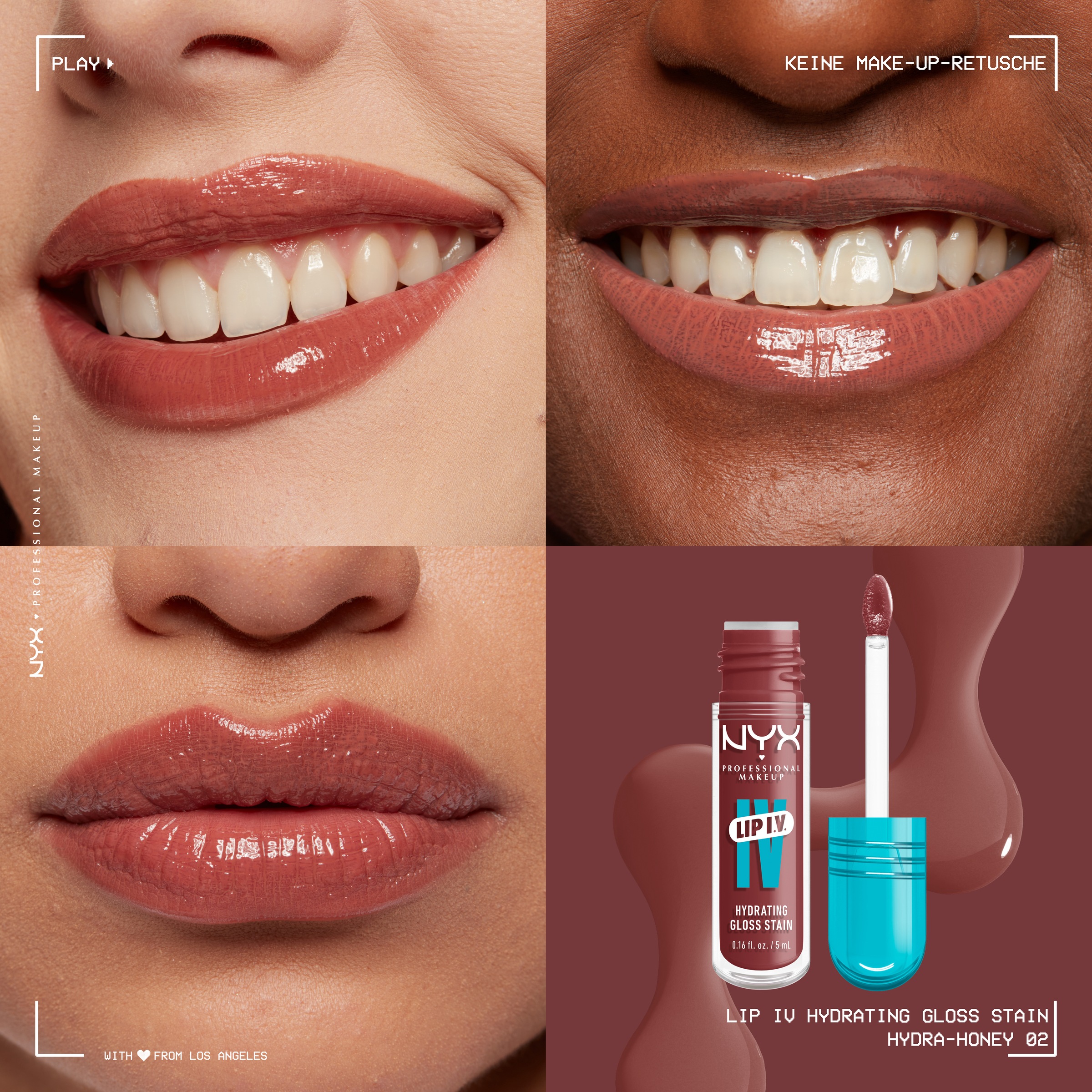 NYX Lipgloss »NYX Professional Makeup Lip IV Gloss Serum Lipgloss«, Wet-Look, spendet Feuchtigkeit, pflegt, hinterlässt Lip Stain.