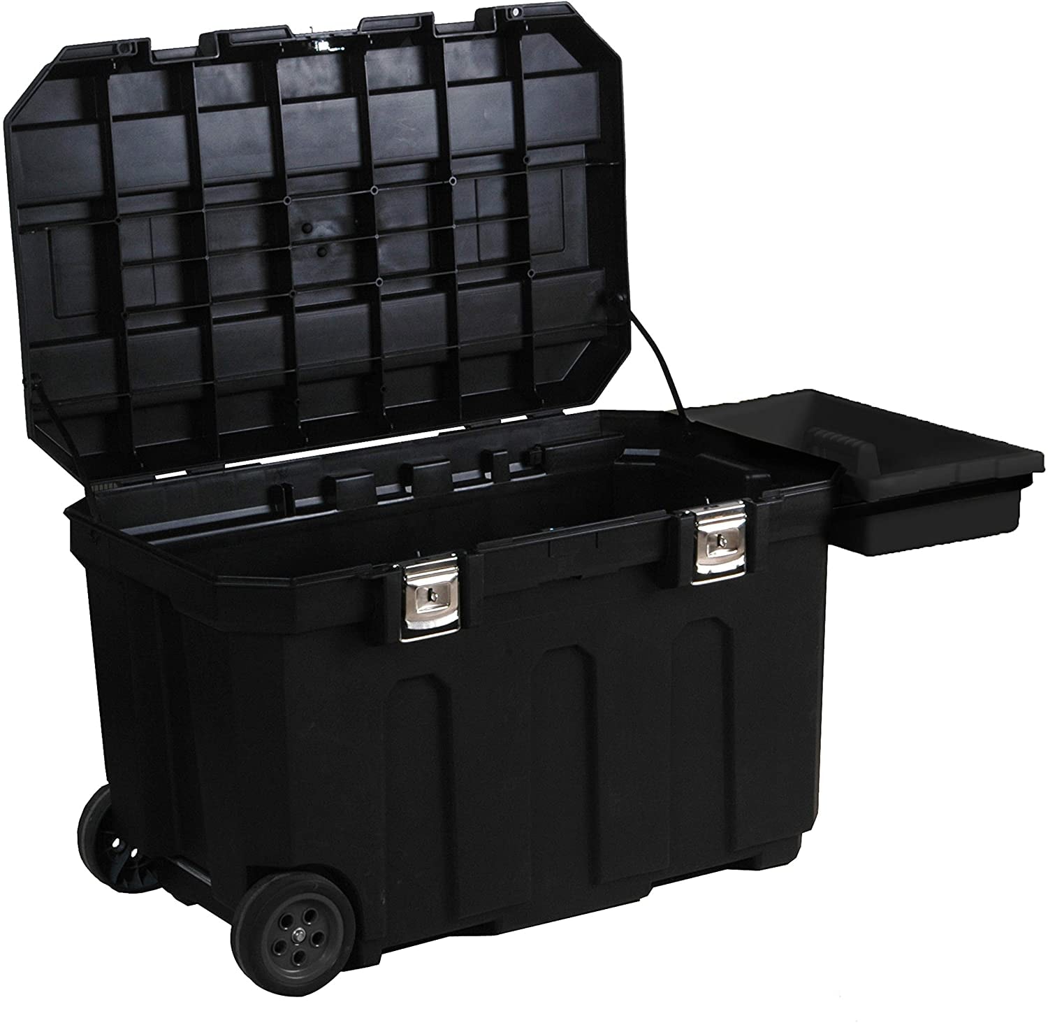 STANLEY Transportbehälter »1-93-278 Mobile Montagebox, 96,2 x 59,1 x 57,8 cm«, 190 Liter herausnehmbare Ablage, abschließbar