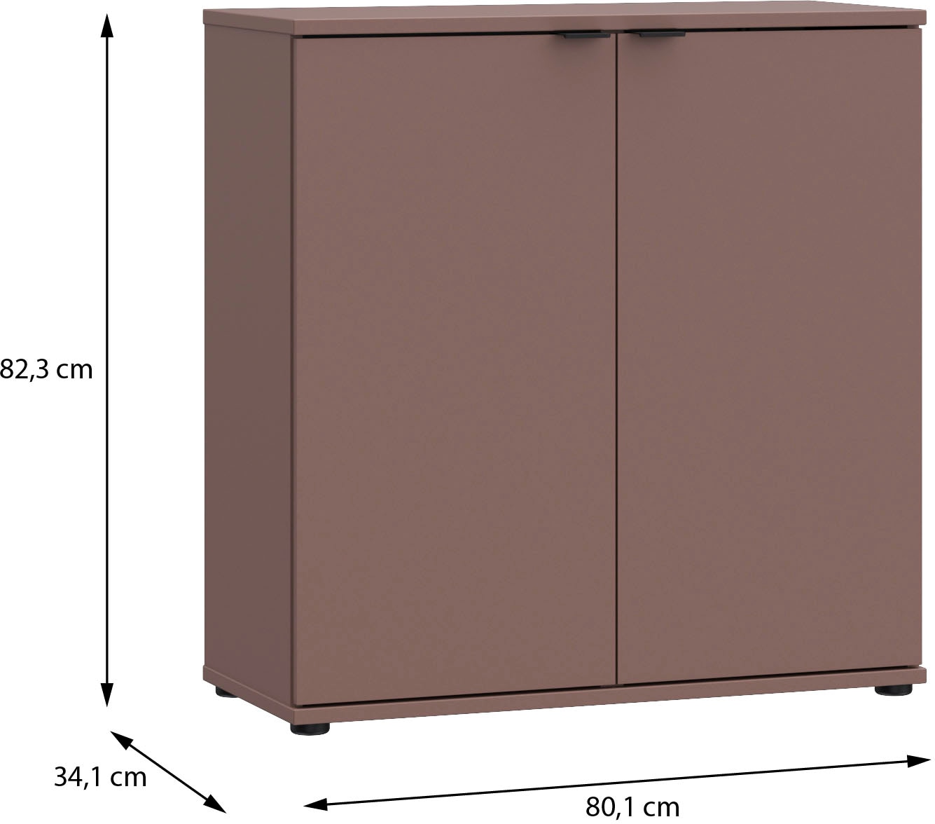 FORTE Kommode »Ganymede«, Kommode, Stauraum, Metallgriffe, 4 Dekore, Breite 80,1cm