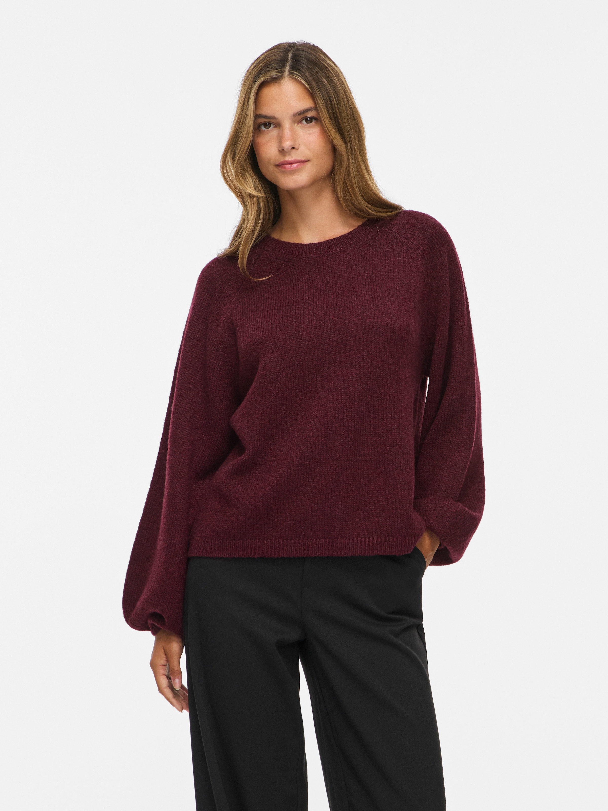 Vila Strickpullover »VISAPNA O-NECK L/S KNIT TOP/PB/1« mit Rundhalsausschnitt, aus Strick, Regular Fit