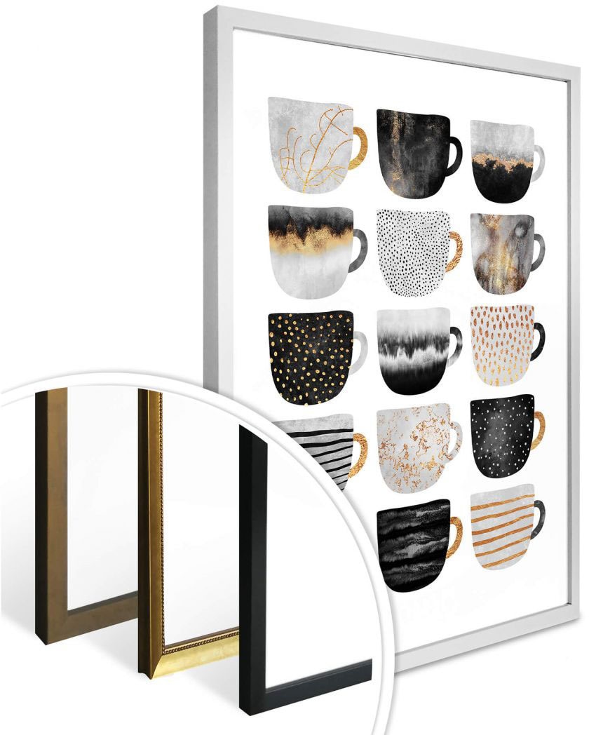 Wall-Art Poster & Schwarz online bestellen Besteck, St.) Gold«, Geschirr »Kaffeetassen (1