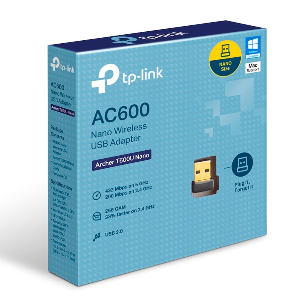 TP-Link Reichweitenverstärker »Archer T600U Nano AC600 WLAN USB Stick (433 MBit/s)«