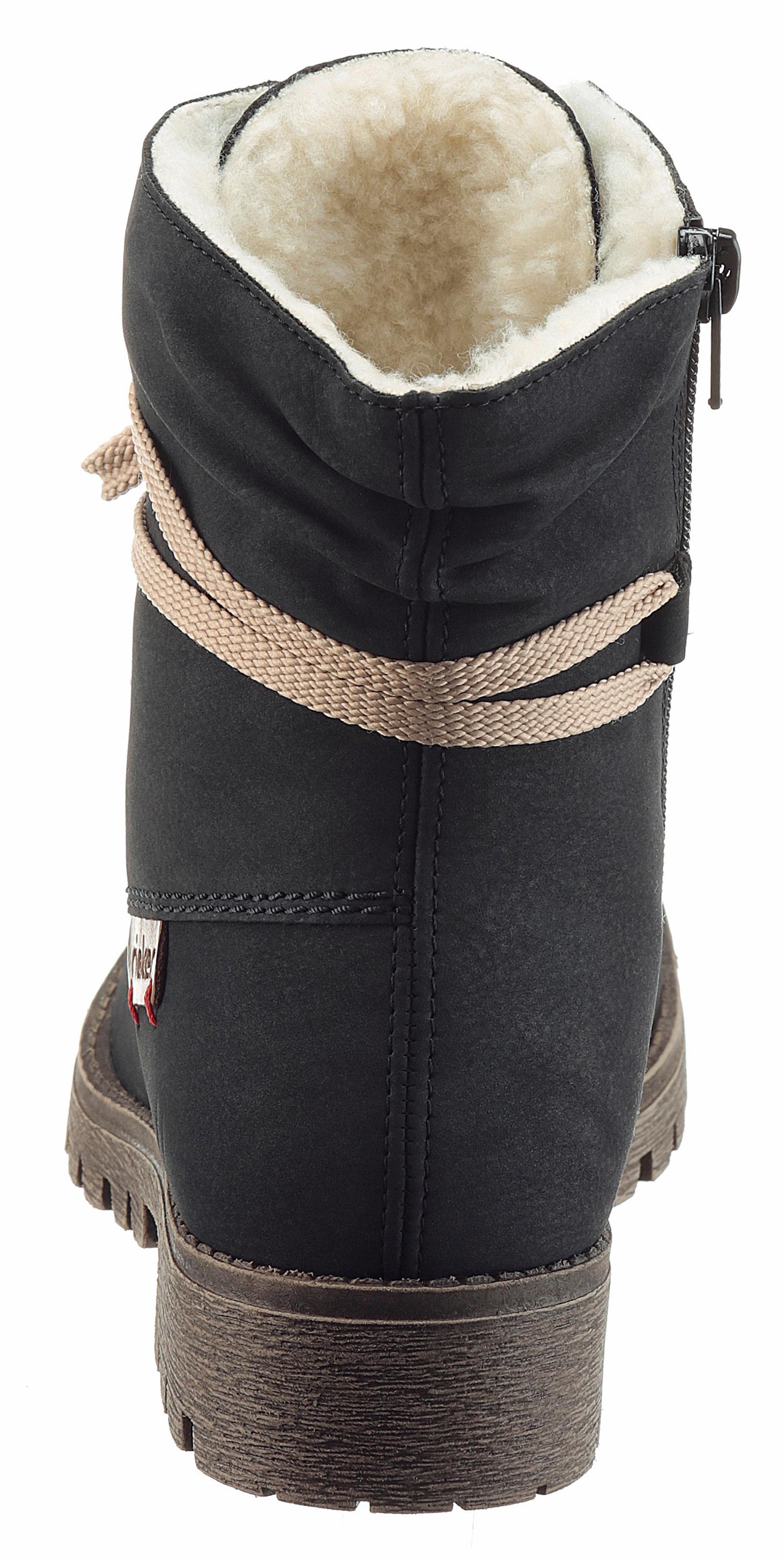 Rieker Winterboots, Winterboots, Warmfutter, mit schaftumspielender Schnürung