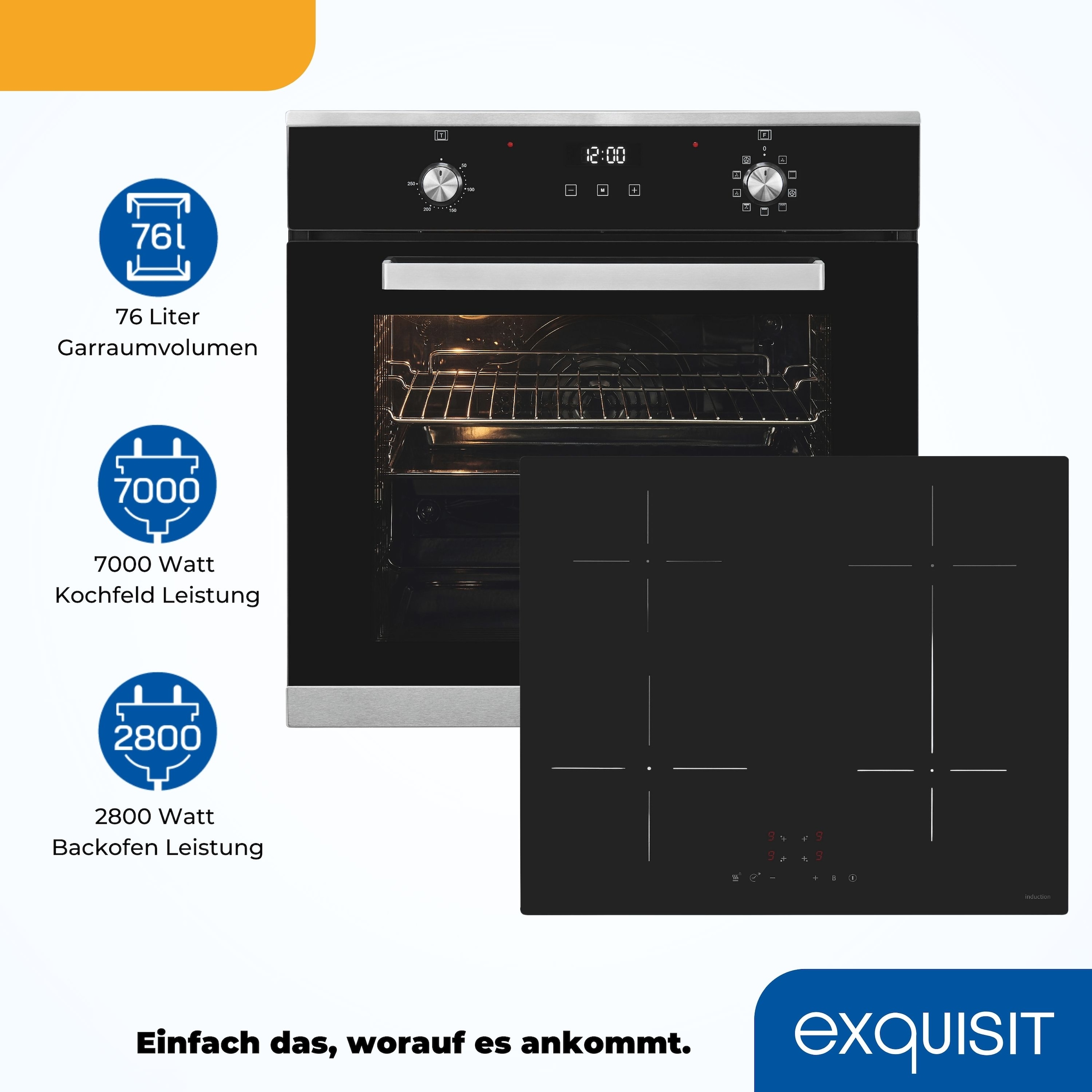 exquisit Backofen-Set »BAKOIN76600H inox«, Kühlventilator