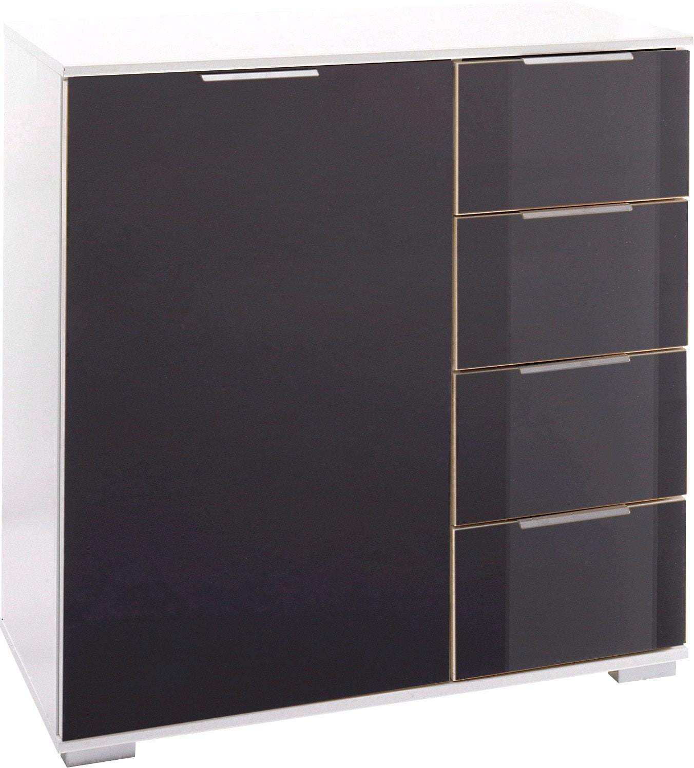 WIMEX Kombikommode »Easy« weiß/Grauglas Breite/Tiefe/Höhe: 82/41/83 cm