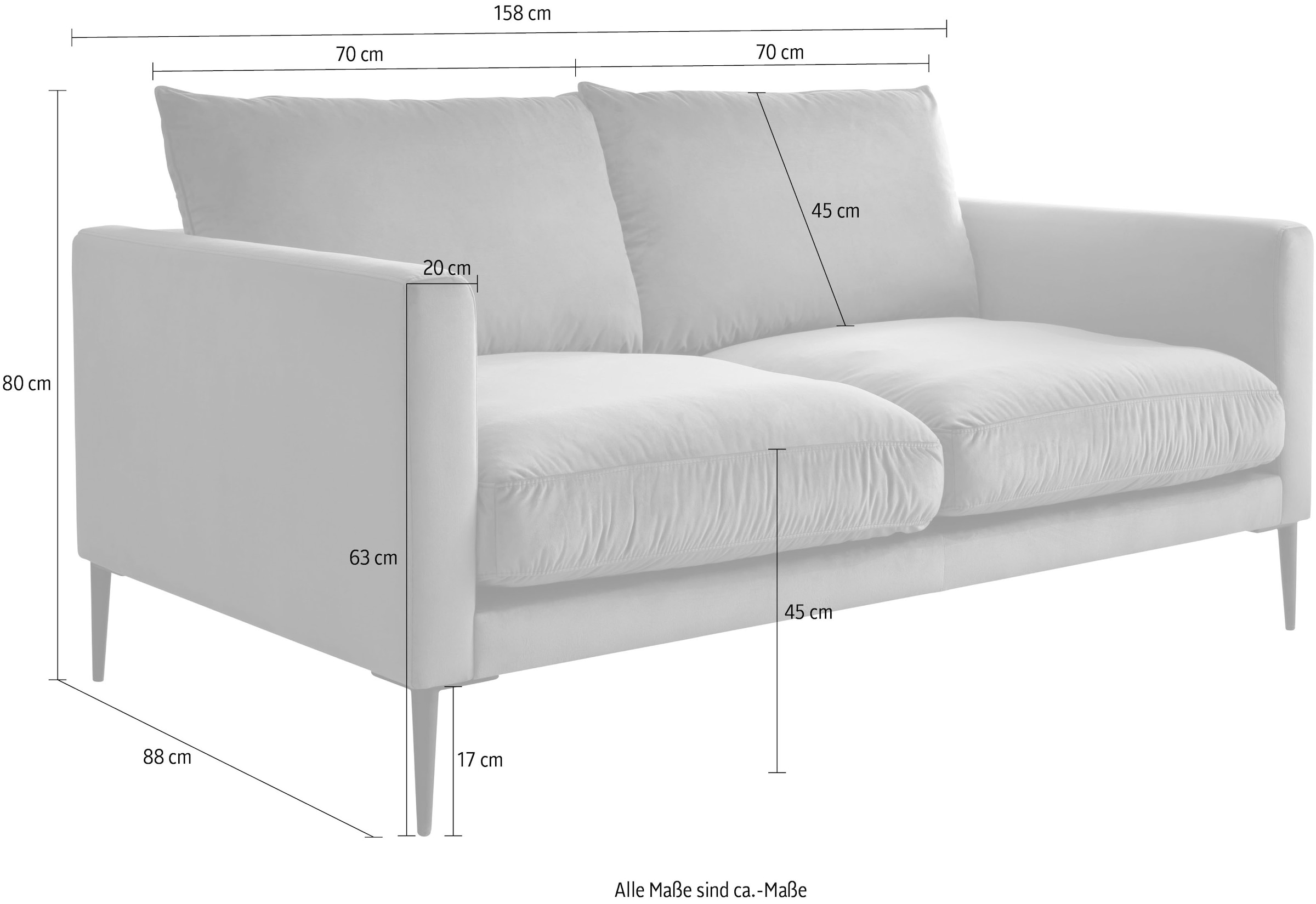 Trends by HG 2-Sitzer »Svea«, mit Metallfuß, frei im Raum stellbar auf  Raten bestellen