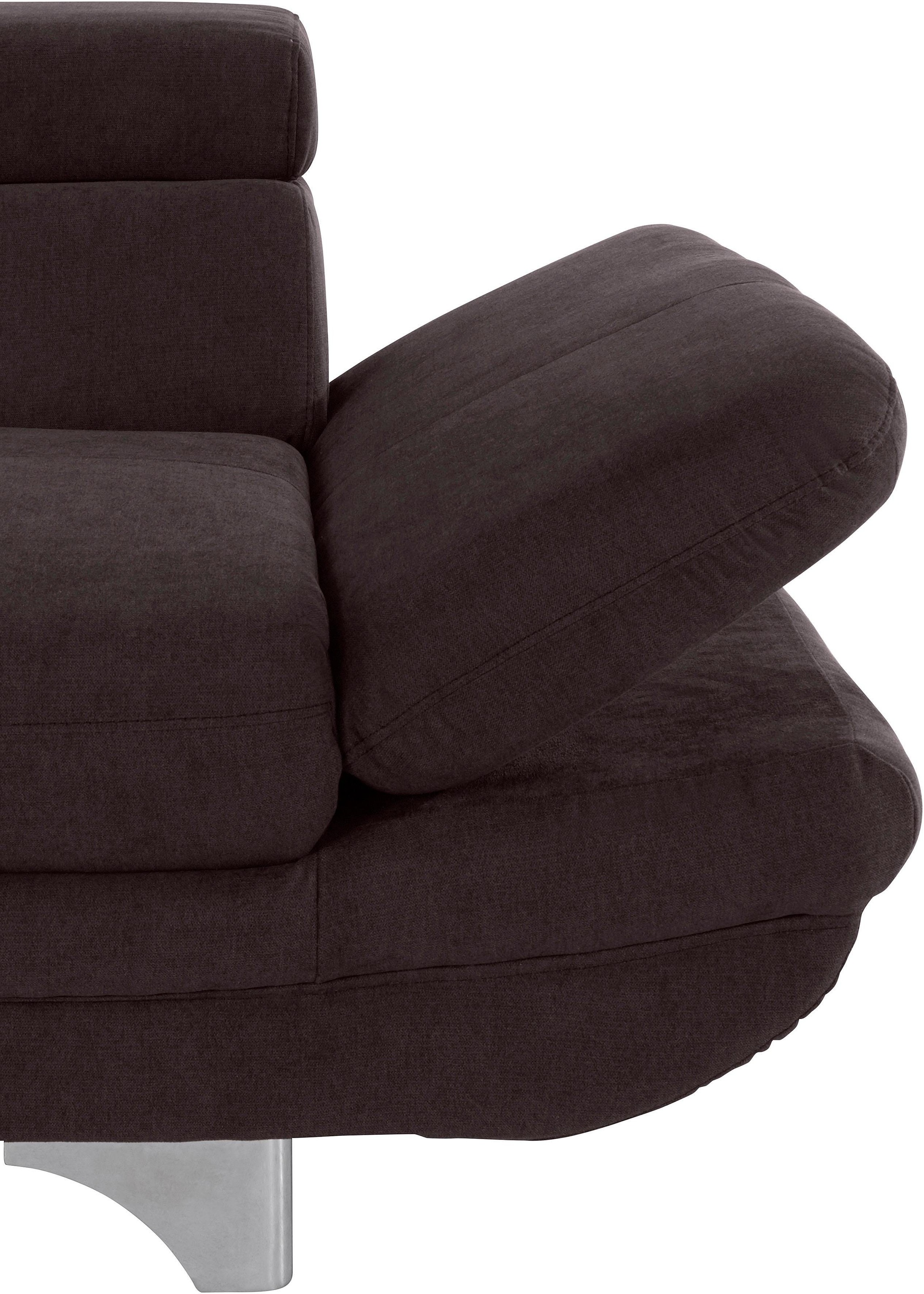 COTTA Polstergarnitur »Enterprise«, (Set), Set bestehend aus 2,5-Sitzer mit Arm- & Kopfteilverstellung & Hocker
