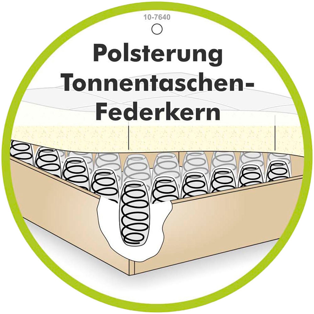 Jockenhöfer Gruppe Ecksofa »Amalfi, L-Form, B: 270 cm, Liegefl. 146x224 cm, Dauerschlafsofa« Tonnentaschen-Federkern, Topper, Bettkasten & Kissen