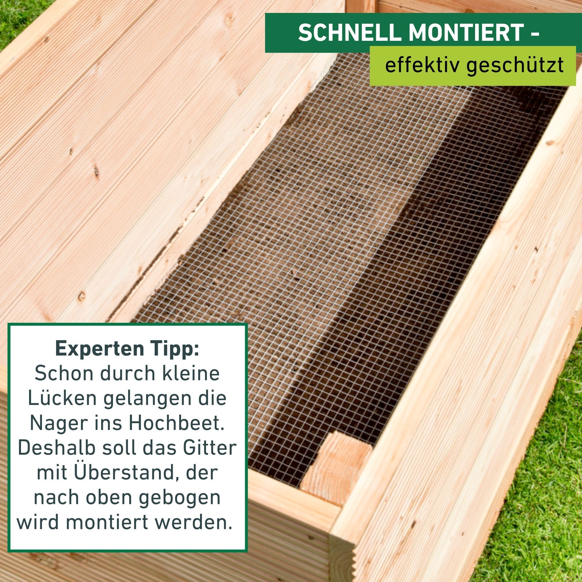 Windhager Mäusegitter »für Hochbeete, Wühlmausschutz aus 0,55 mm Stahldraht« zuverlässiger Schutz gegen Nager, Wühlmausgitter 2,1 x 1,1 m