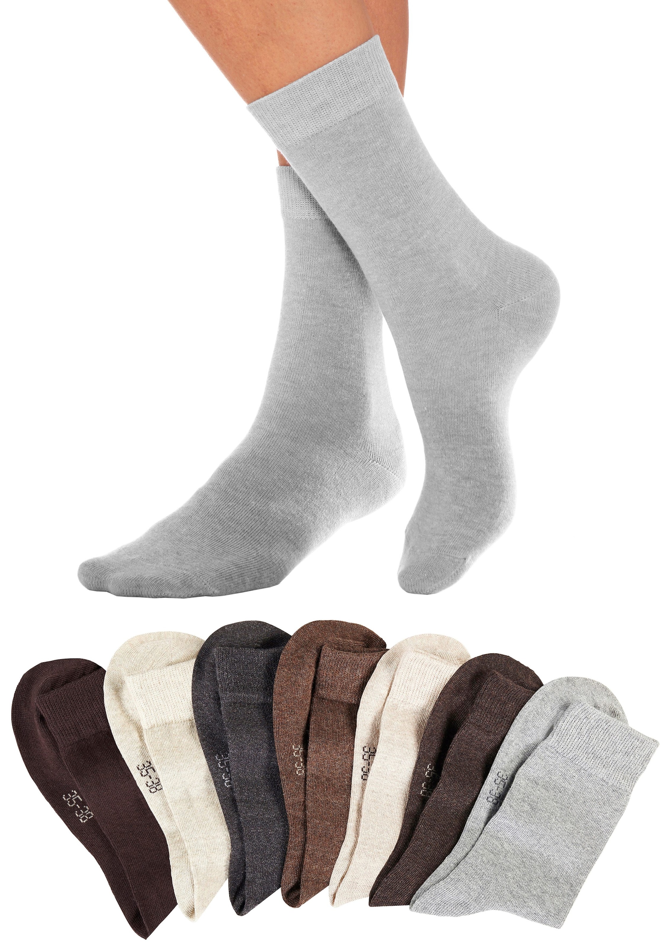 Lavana Basicsocken Packung, 7 Stk. tlg. mit druckfreiem Bündchen