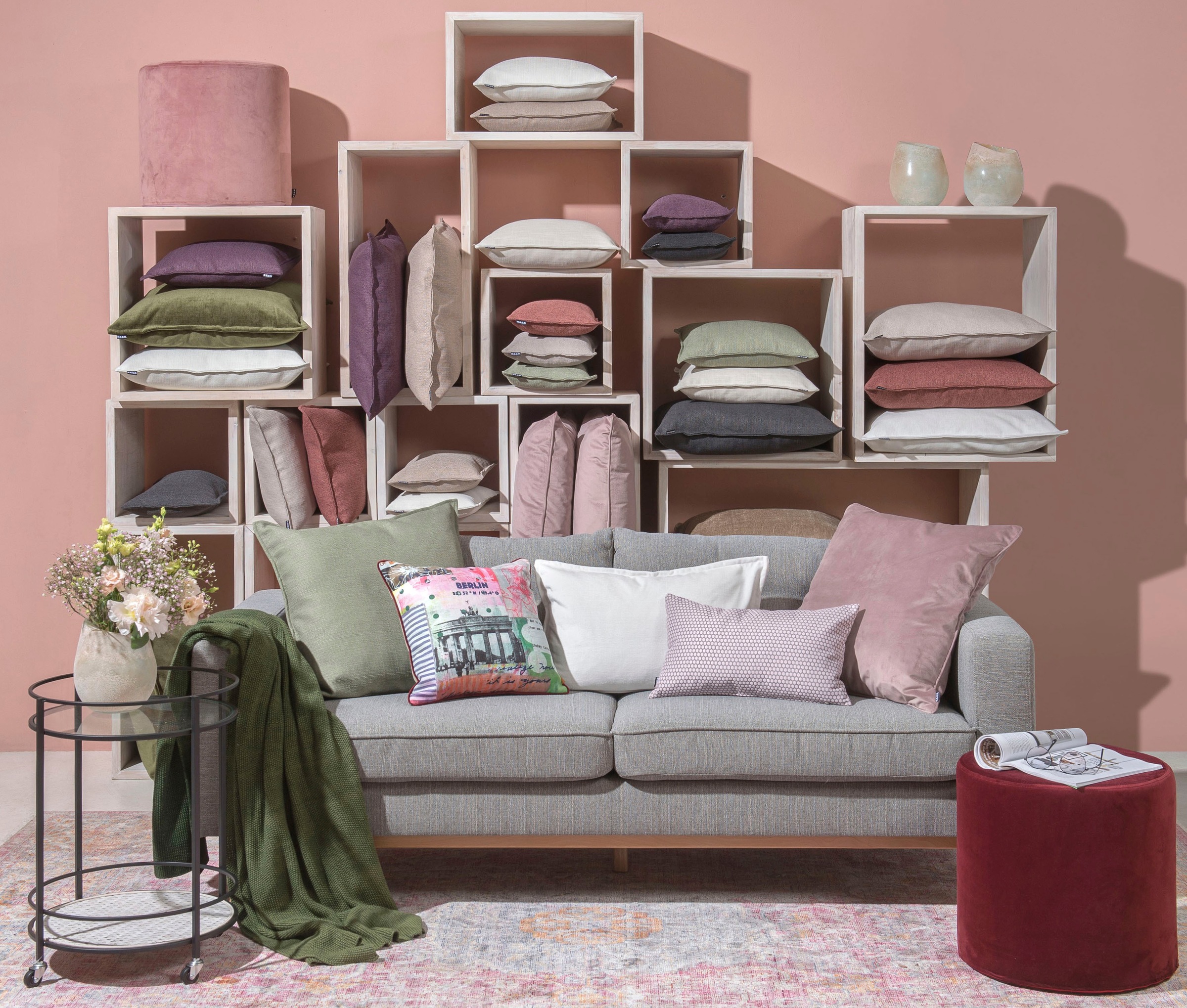 H.O.C.K. Dekokissen "Mali" einfarbig, Kissenhülle mit Füllung, 1 Stück günstig online kaufen