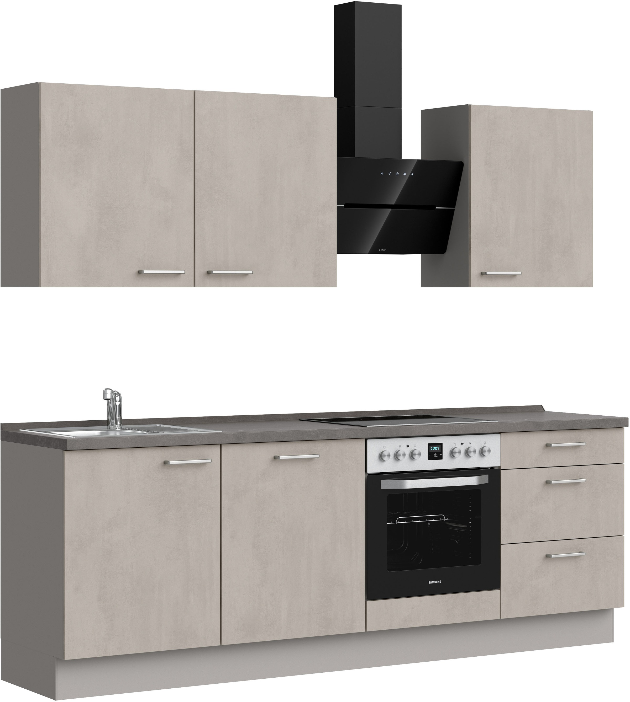 nobilia® Küchenzeile »"Riva II"«, vormontiert, Ausrichtung wählbar, Breite 240 cm, wahlw. mit E-Geräten
