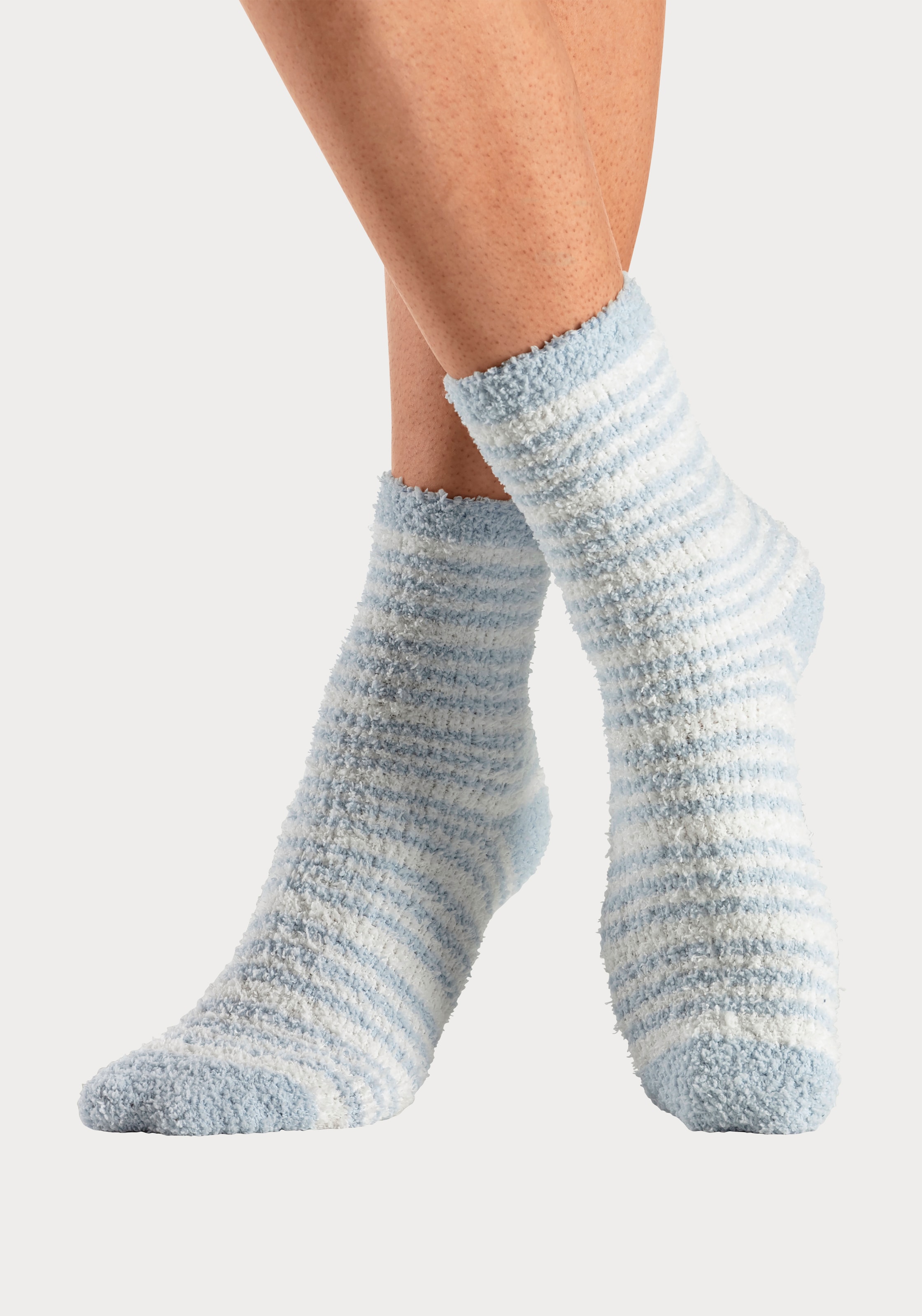 LASCANA Kuschelsocken, (Packung, 4 Paar), aus weicher und warmer Flausch-Qualität