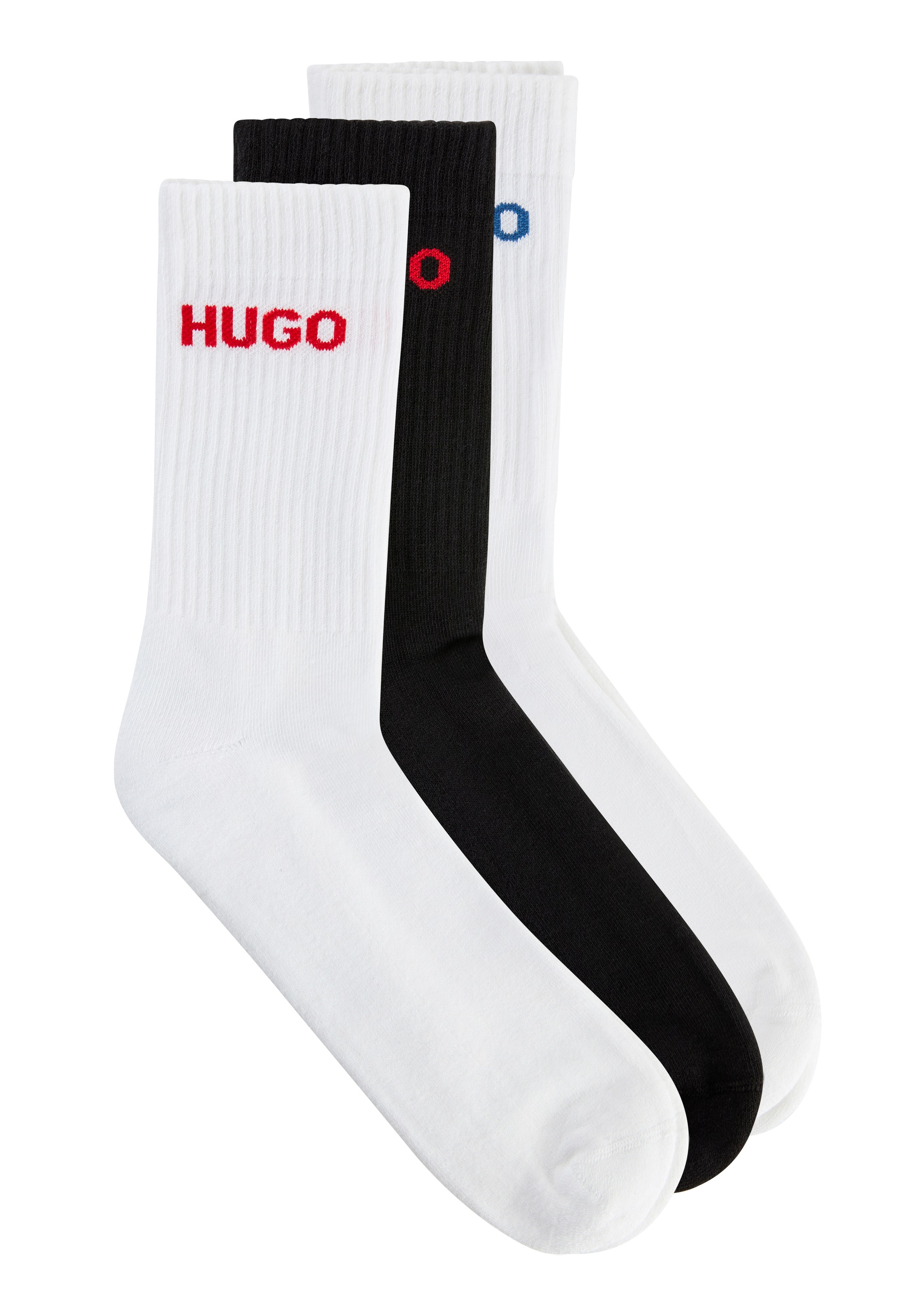 HUGO Underwear Socken »6P QS RIB LOGO CC«, (Packung, 6 Paar, 6er Pack), mit eingestricktem HUGO Logo