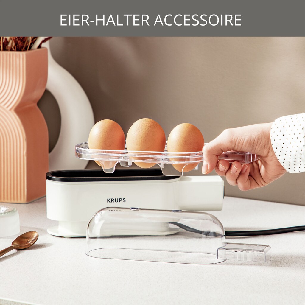 Krups Eierkocher »F23470 Ovomat Trio«, für 3 St. Eier, 300 W, perfekte Konsistenz, kompakt, einfache Bedienung, praktisches Zubehör