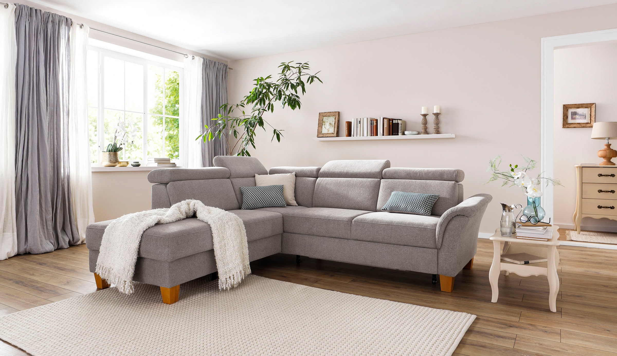 Home affaire Ecksofa »Conville L-Form«, Federkern, wahlweise mit Bettfunkti günstig online kaufen