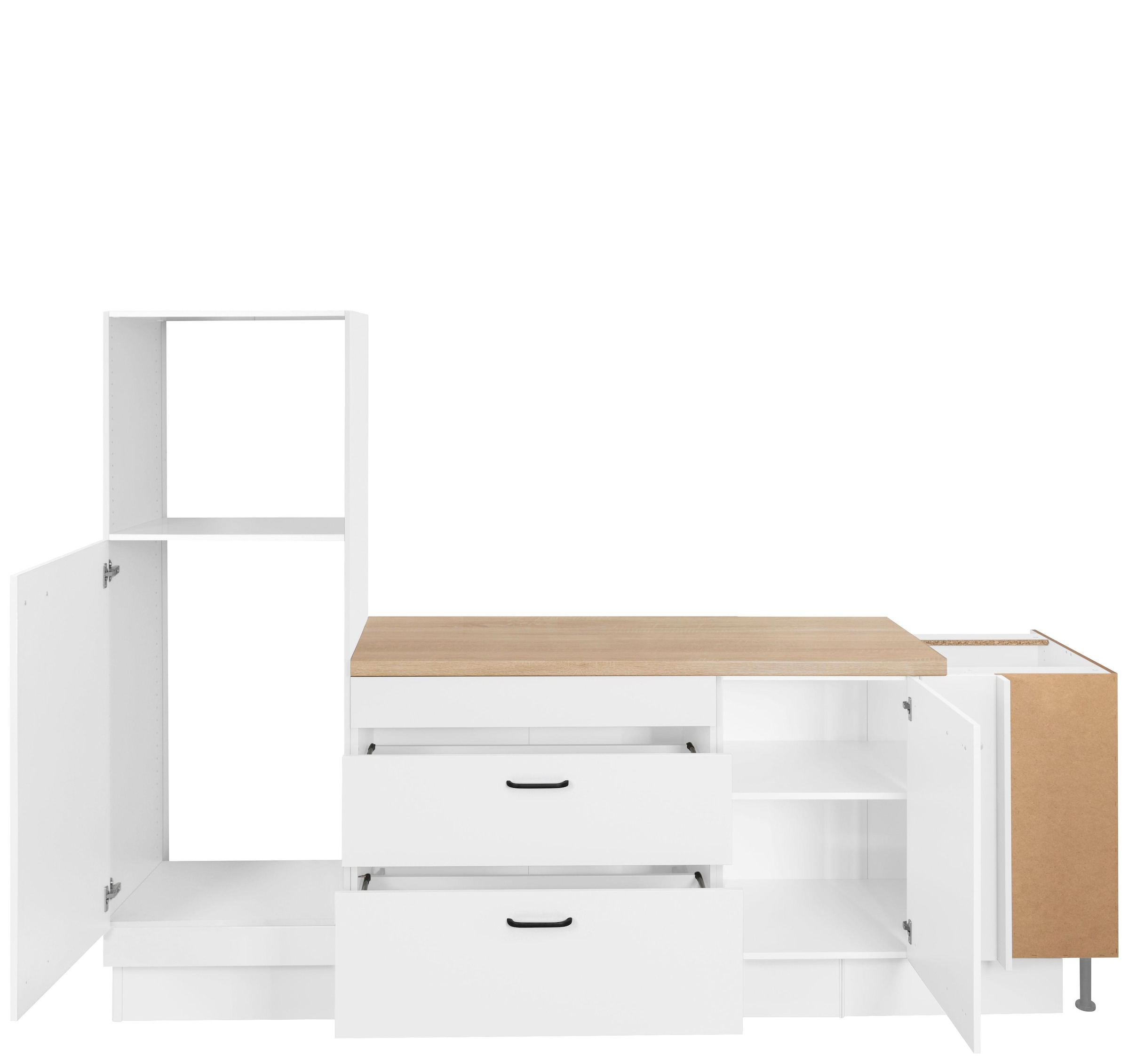 OPTIFIT Winkelküche »Elga« Soft-Close-Funktion, höhenverstellbaren Füßen, Stellbreite 265 x 175cm