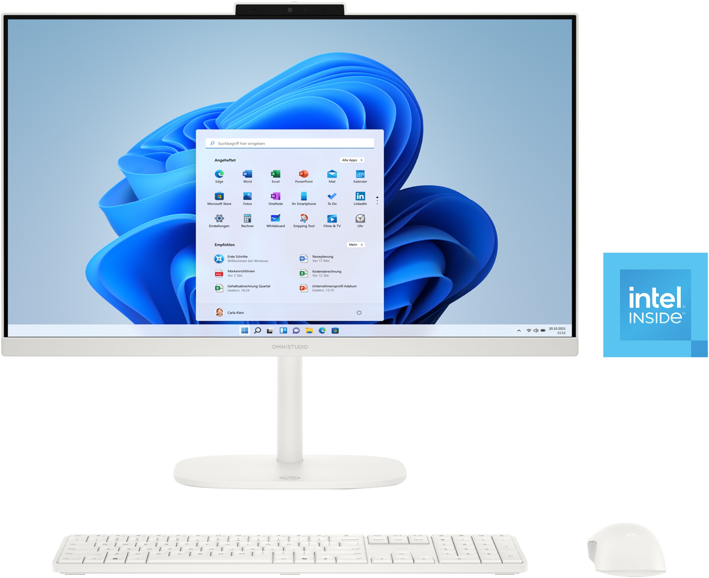 HP All-in-One PC "24-cu0211ng", cashmere weiß, Windows 11, 8 GB RAM 512 GB SSD