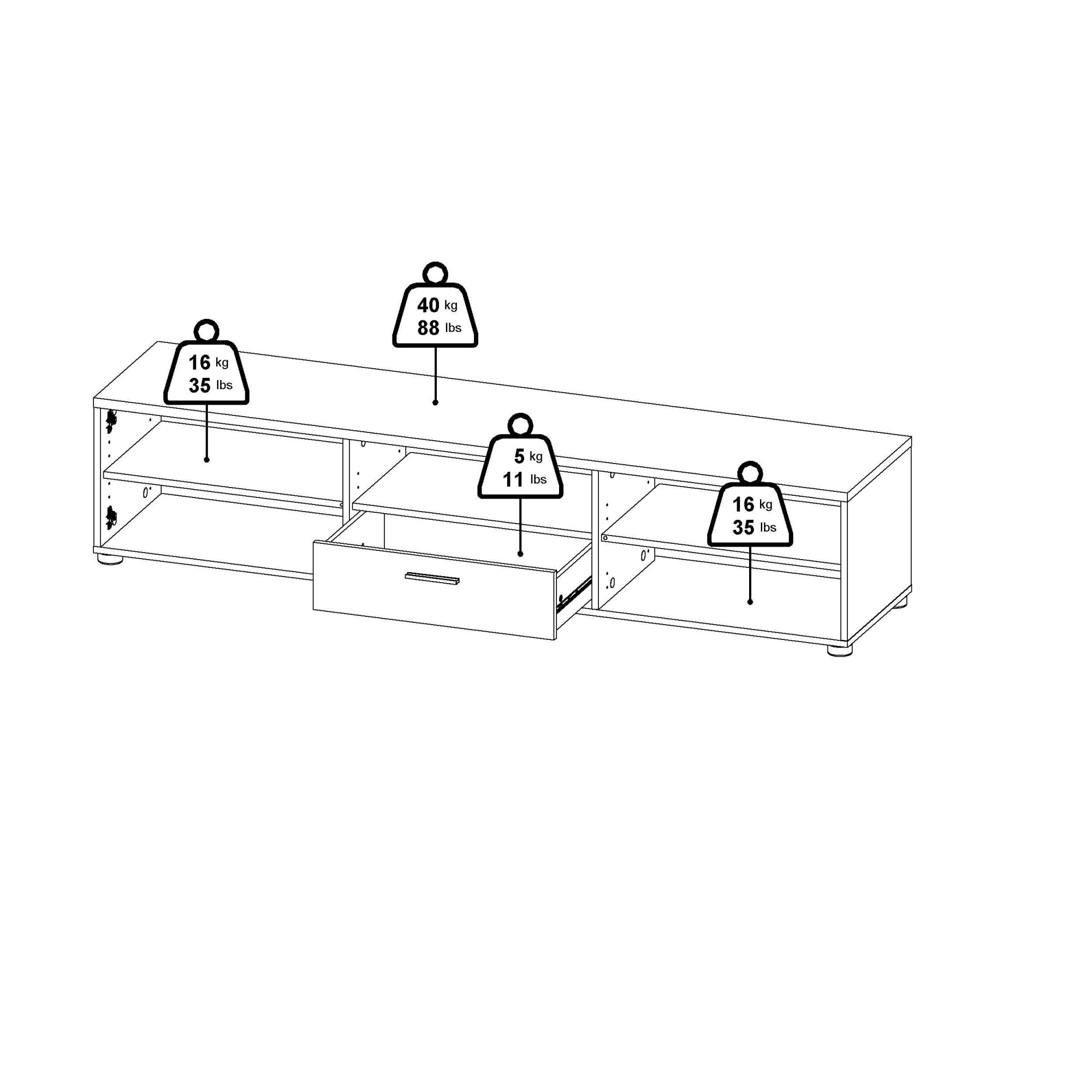 INOSIGN TV-Board »Media TV-Möbel, TV Schrank, Mediaboard, Lowboard«, TV-Kommode, wahlweise Breite 147 oder 177 cm