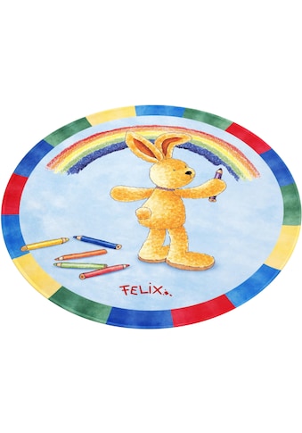 Felix der Hase Kinderteppich »FE-412 Regenbogen«, rund, 6 mm Höhe, Stoff Druck, weiche... kaufen