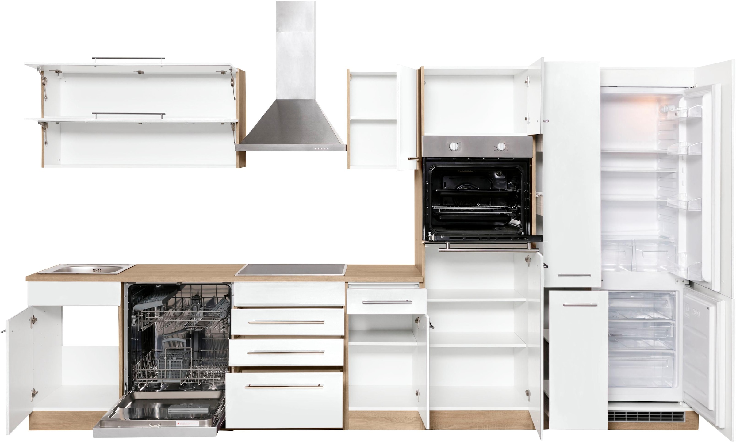 KOCHSTATION Küchenzeile »KS-Eton«, mit E-Geräten, Breite 360 cm