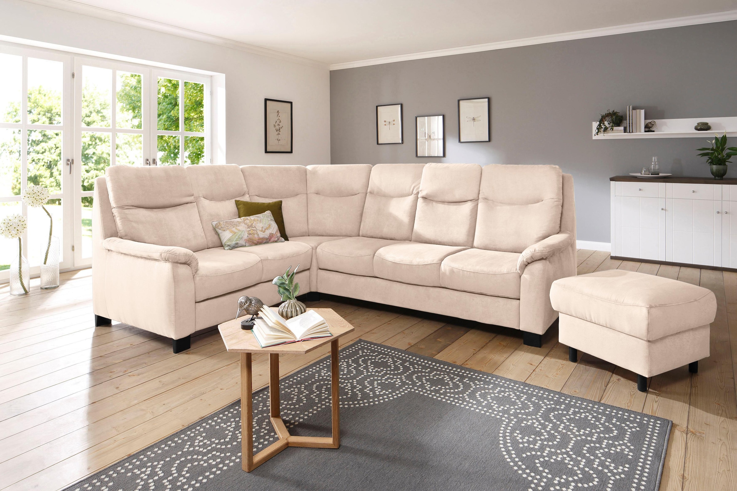 Home affaire Ecksofa »Boccaccio L-Form«, mit Federkern, incl. Kopfteilverst günstig online kaufen