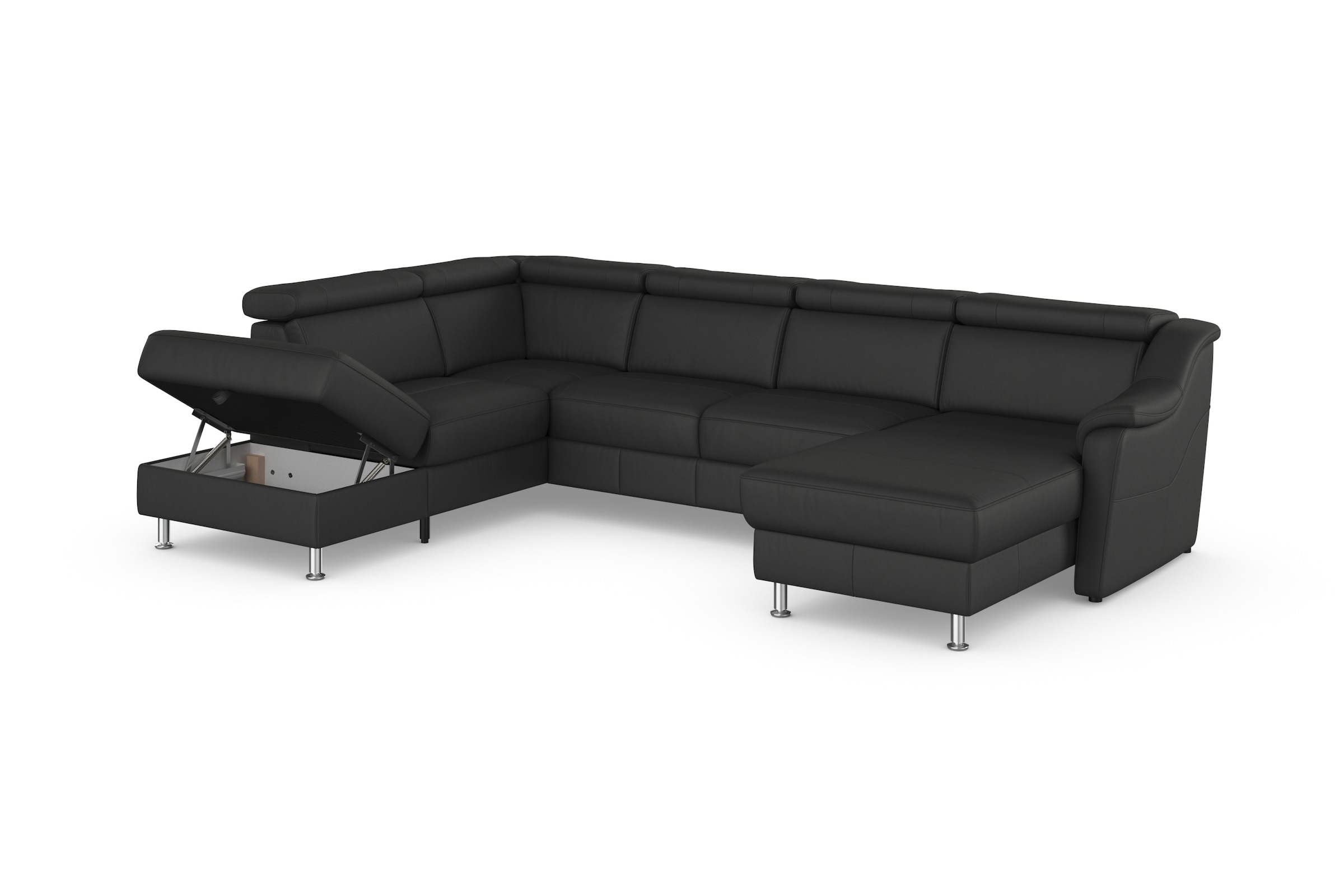 sit&more Wohnlandschaft »Freetown U-Form«, Kopfteilverstellung und Federkern, wahlweise mit Bettfunktion