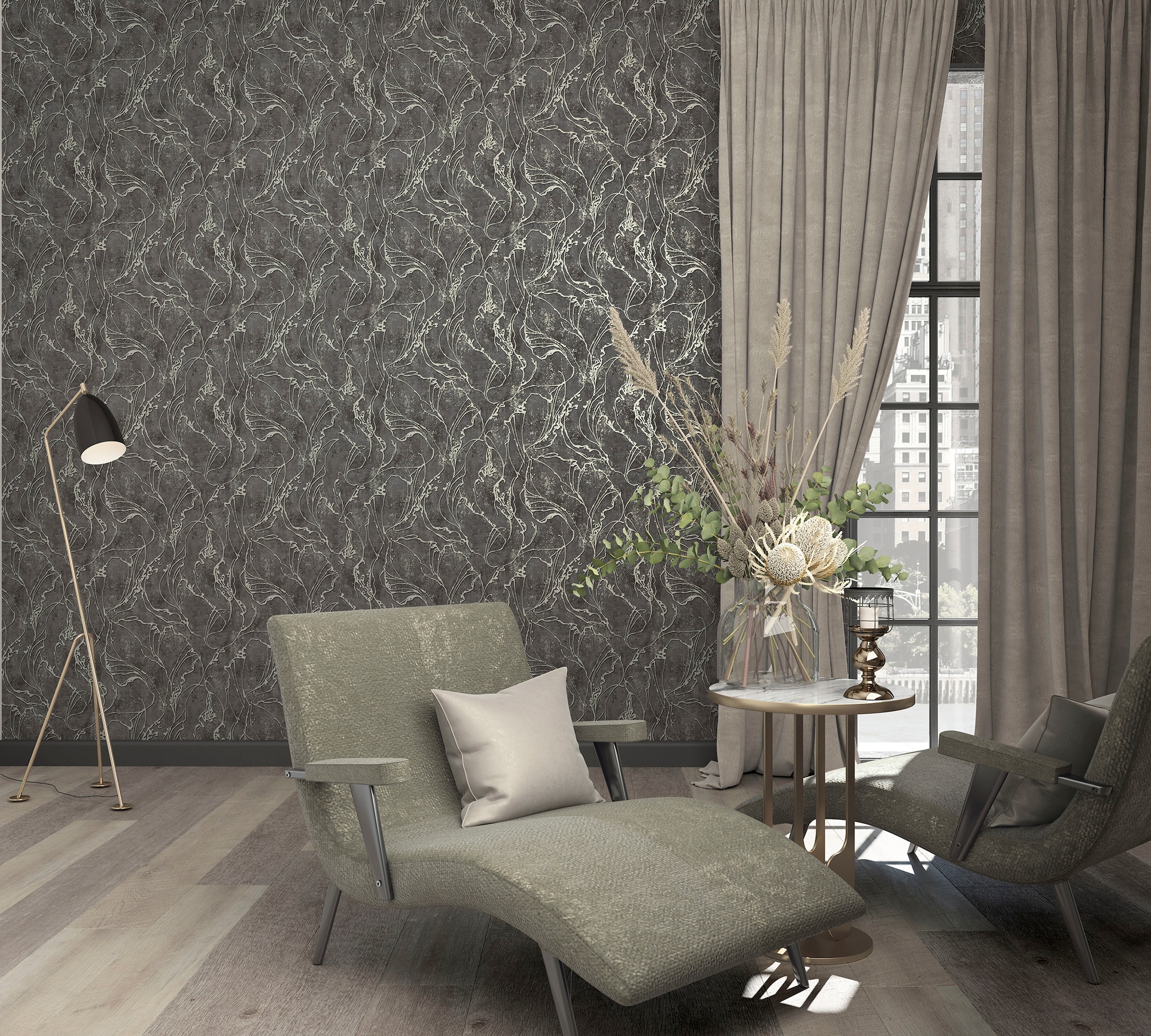 Marburg Vliestapete »Squirm«, glänzend, moderne Tapete für Wohnzimmer Schlafzimmer Küche