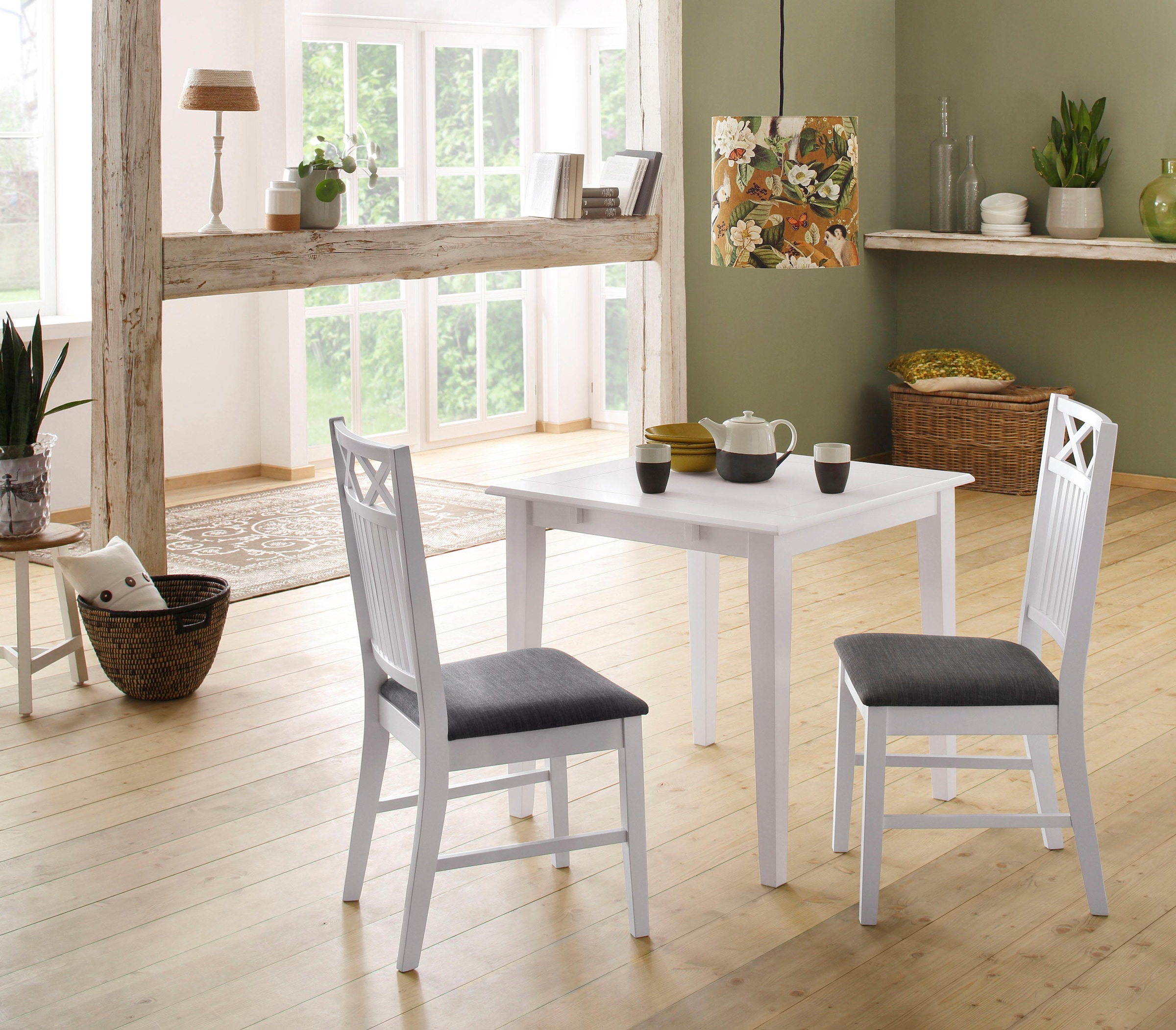 Home affaire Essgruppe »Olvera« Set, Set: Esstisch 80 x 80 cm und 2 Esszimm günstig online kaufen