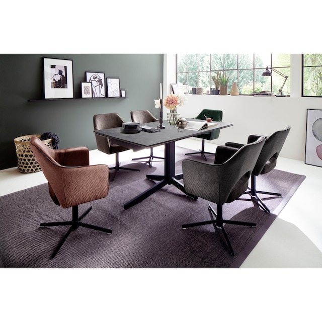 MCA furniture Esszimmerstuhl »Valetta«, (Set), 2 St., Stoffbezug, 360°  drehbar mit Nivellierung, belastbar bis 120 Kg auf Rechnung bestellen