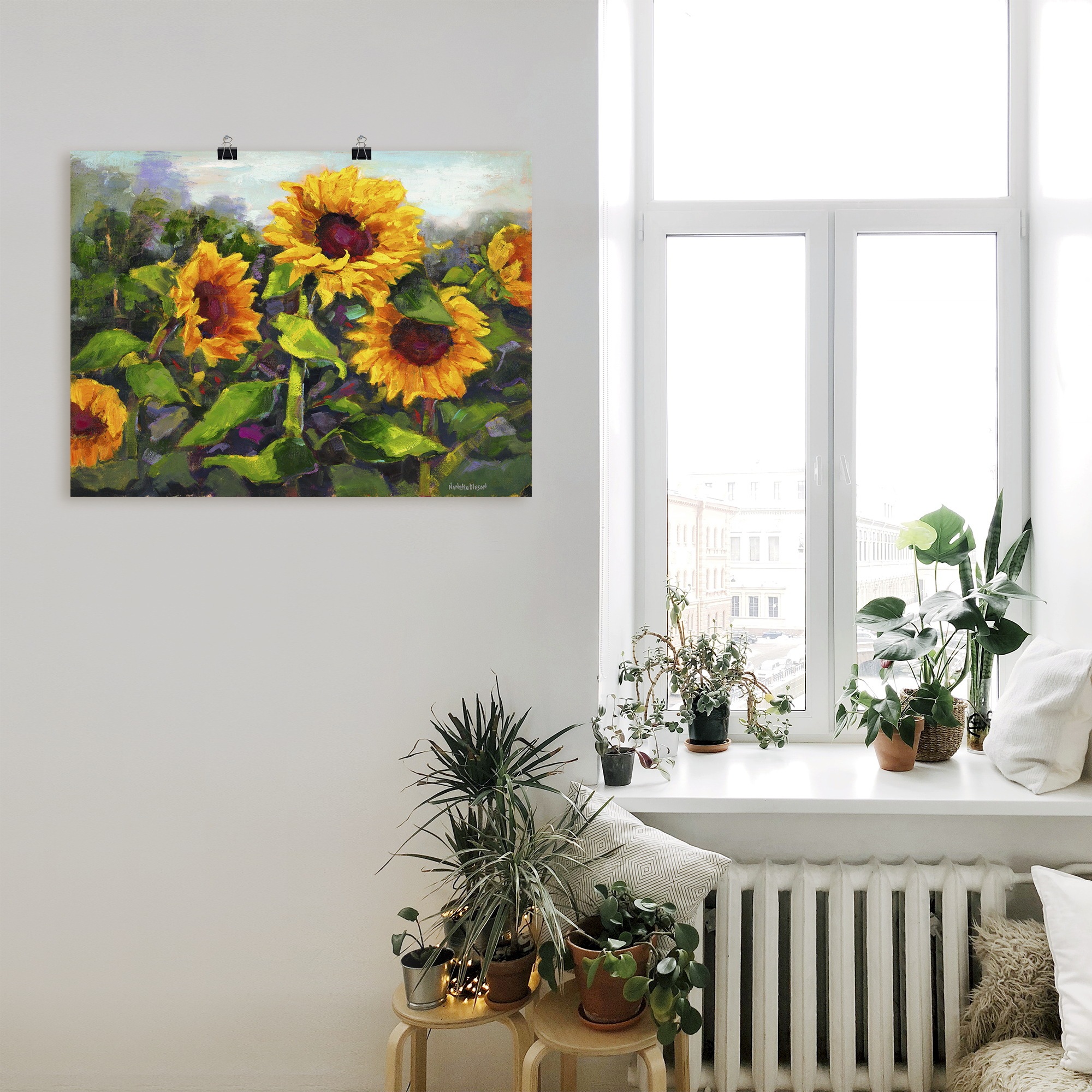 Artland Wandbild »Das Erwachen der Sonnenblumen IV«, Blumen, (1 St.), als Leinwandbild, Poster in verschied. Größen
