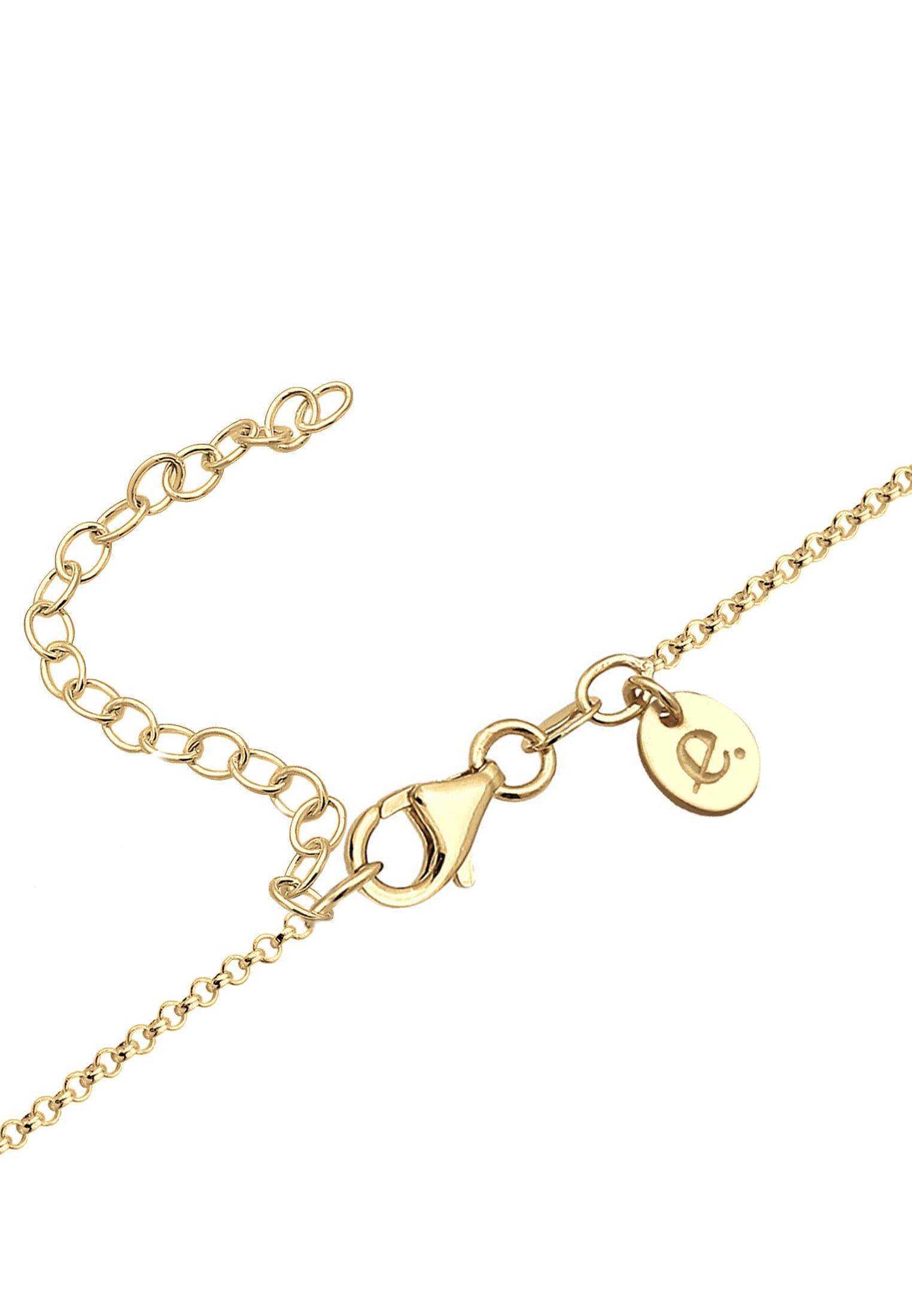 Elli Premium Kette mit Anhänger »Ornament Amulett Medaillon Herz 925 Sterling Silber vergoldet«