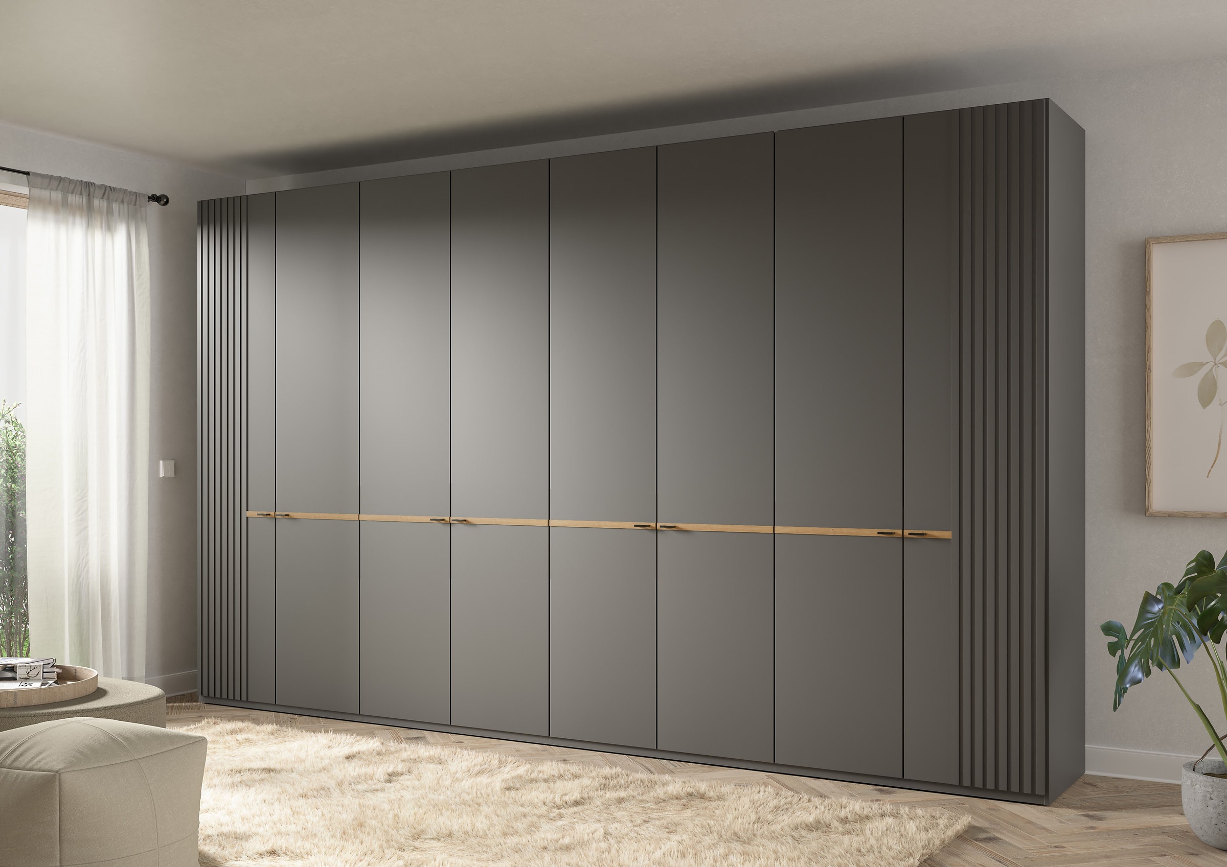 Musterring Drehtürenschrank "Isabelle" Lamellen in Korpusfarbe, Griffe in s günstig online kaufen