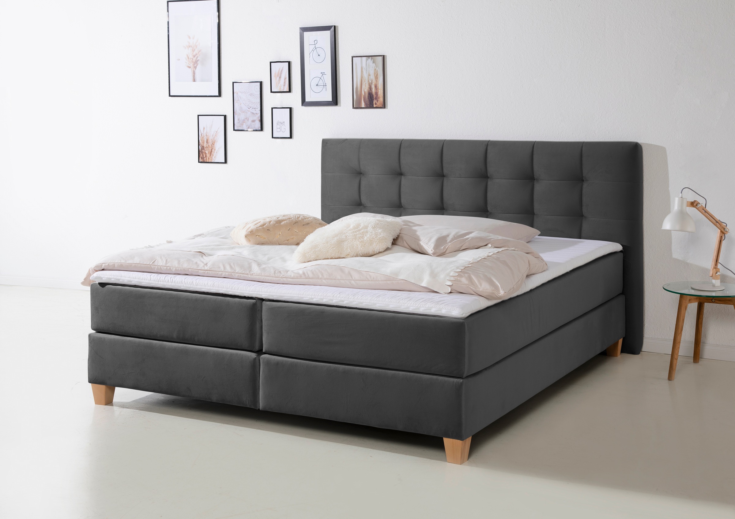 Home affaire Boxspringbett »Moulay«, inkl. Topper, in Überlänge 220 cm, 3 H günstig online kaufen