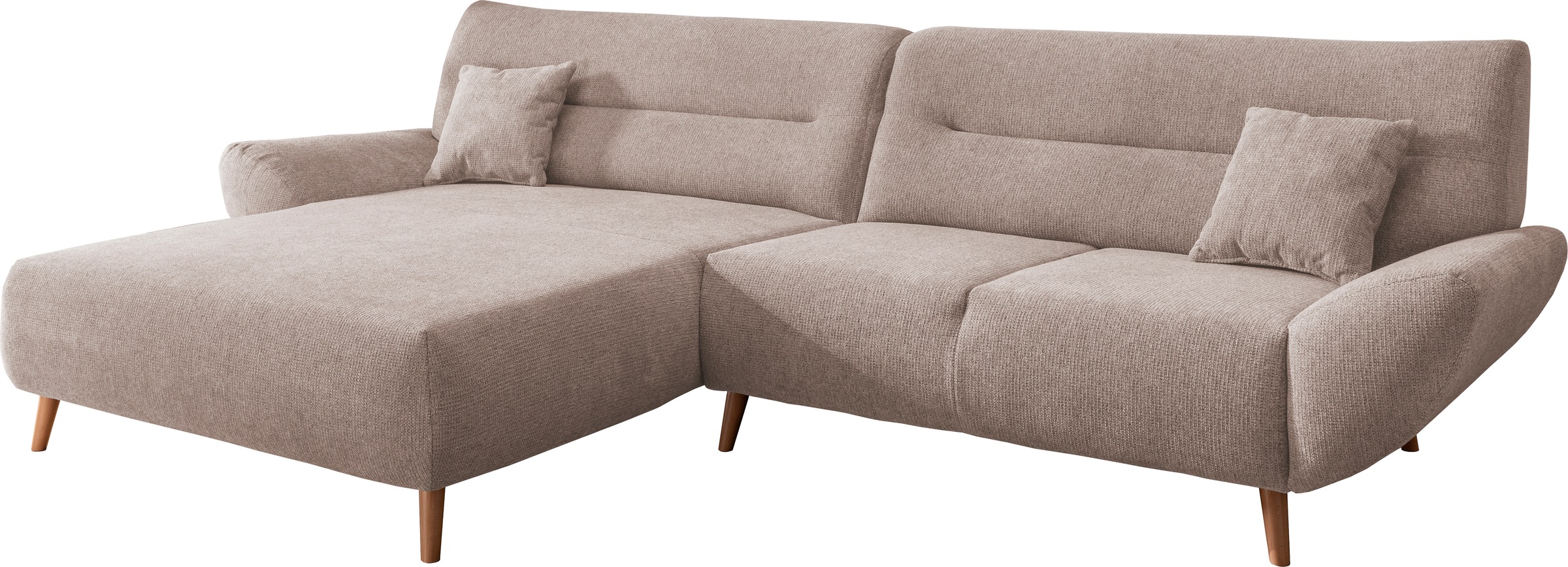 INOSIGN Ecksofa »Drago, elegant und zeitlos, komfortabel, Holzfuß, L-Form«, günstig online kaufen