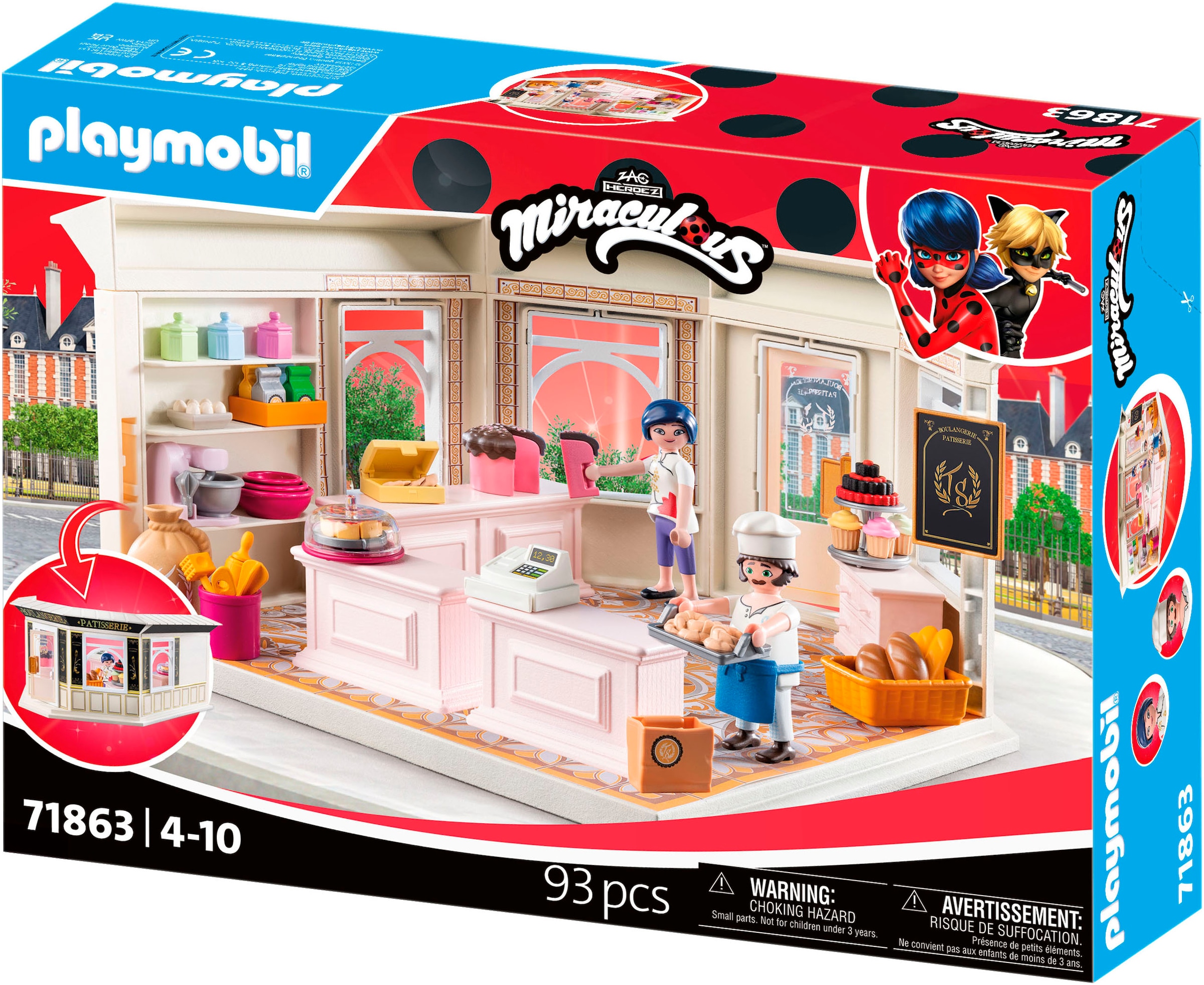 Playmobil® Konstruktions-Spielset »Miraculous: Französische Bäckerei (71863)«, (93 St.), Made in Europe